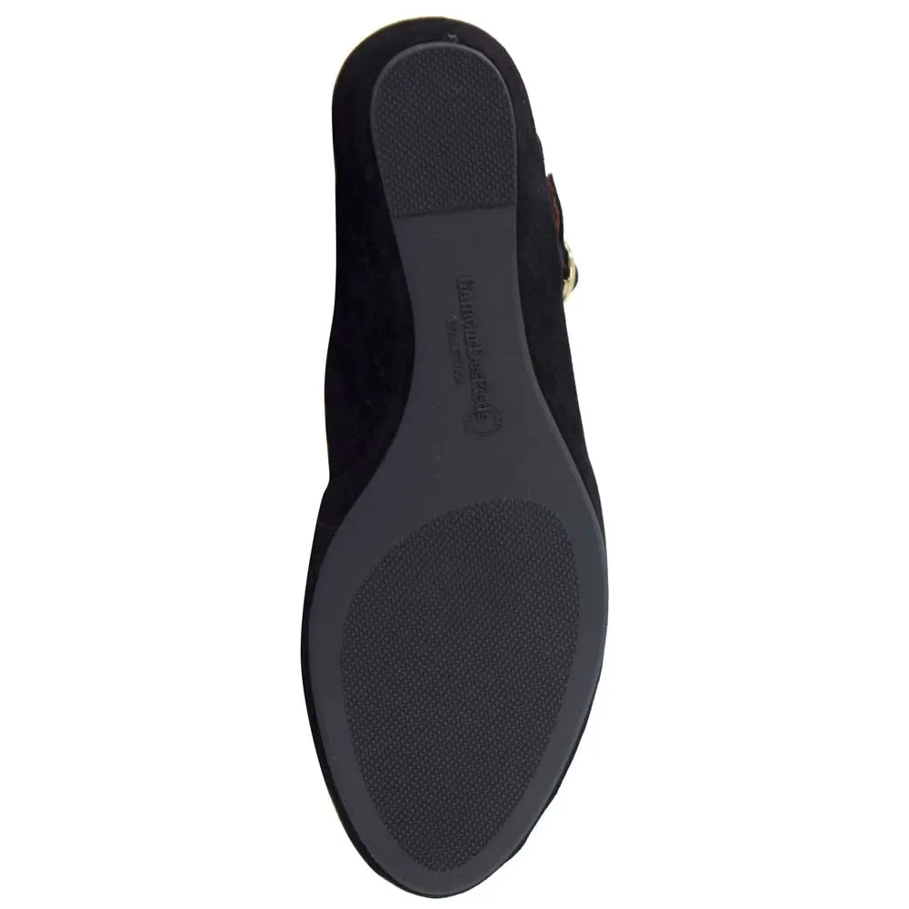 L'Amour Des Pieds Women's Brenn Black Suede Line Fit Taper Cut