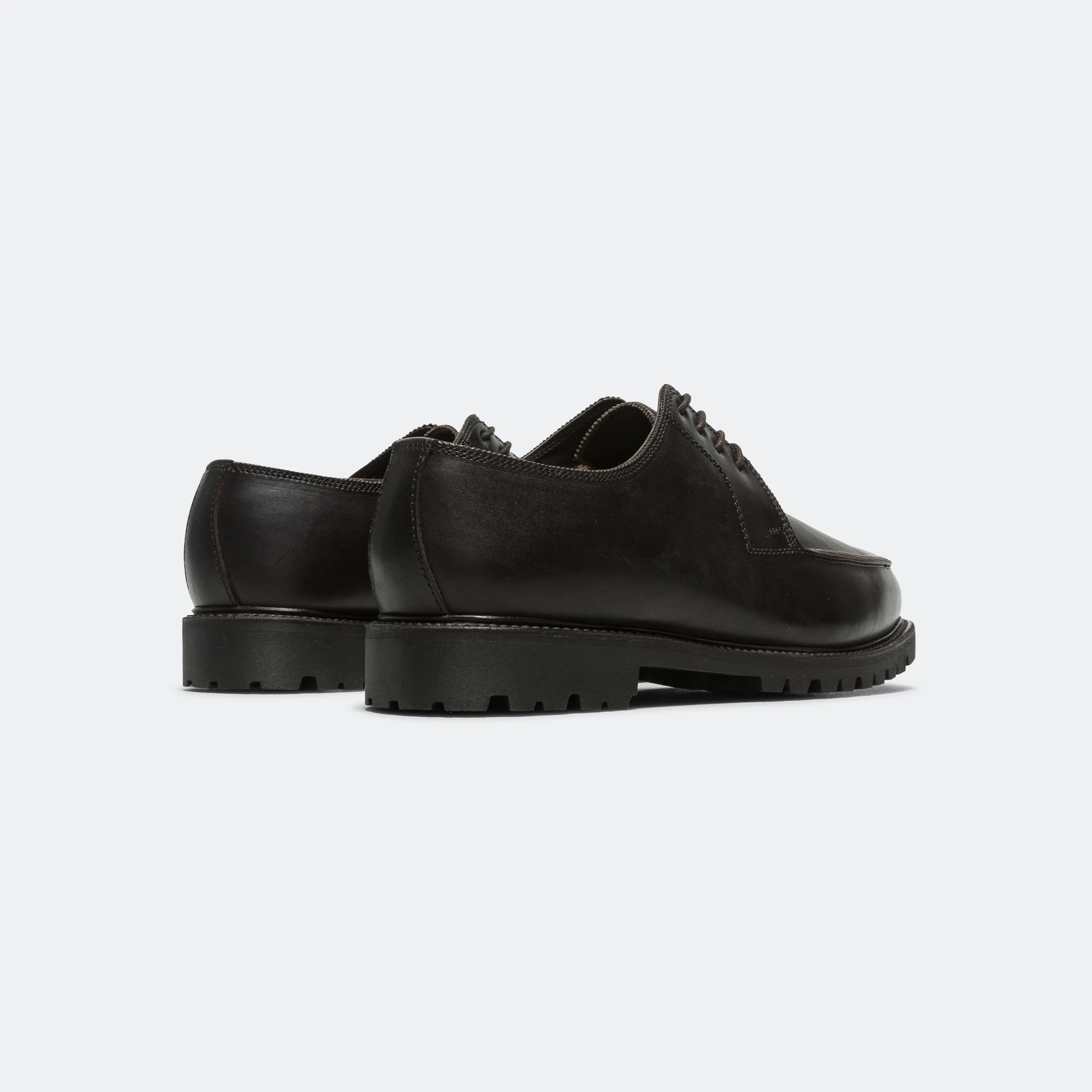Lace Up Shoes - Mocca Leather Non Marking Soles