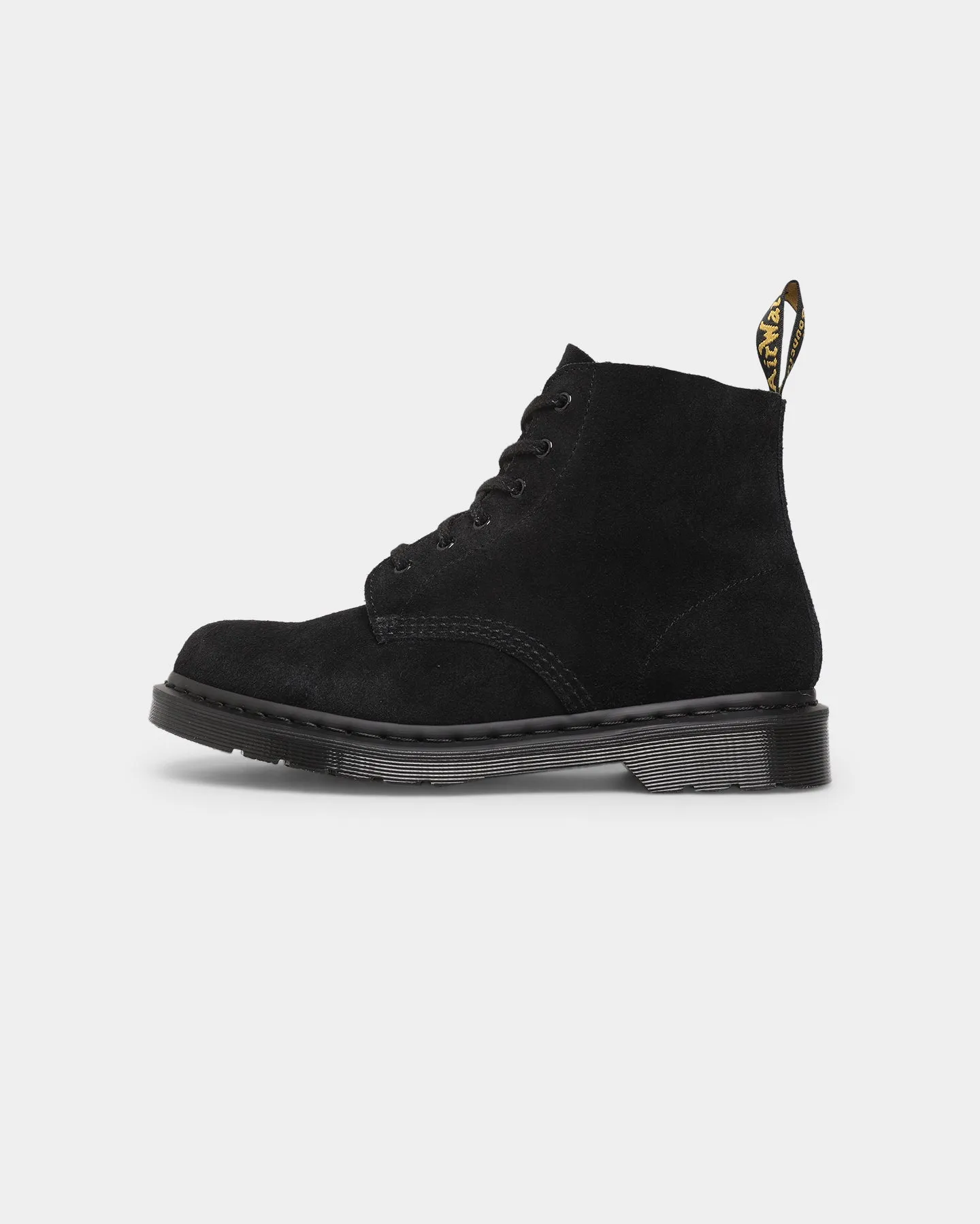 Bold Neon Slip On Style Dr. Martens 101 Mono 6 Eye Boot Black E.H.Suede