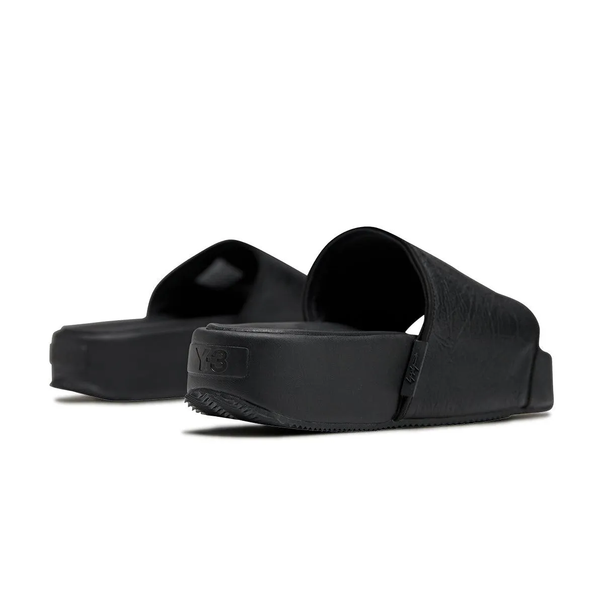 least formal Gray Leather Slides 'Black'