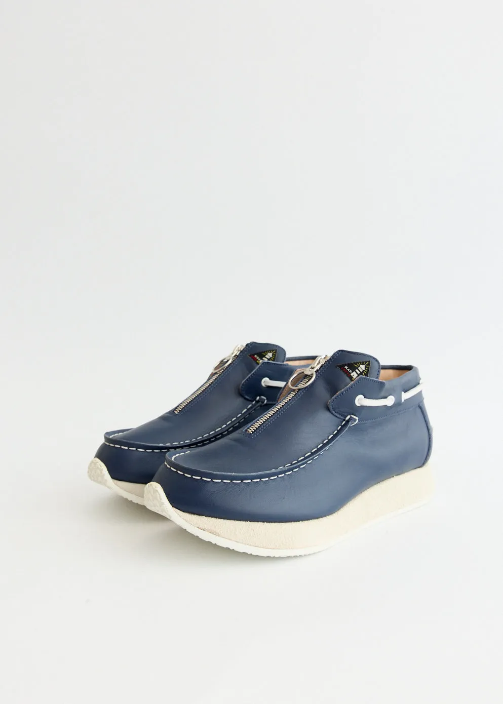 cold - weather shoes anti - odor - level Leather Zip Deck Sneakers