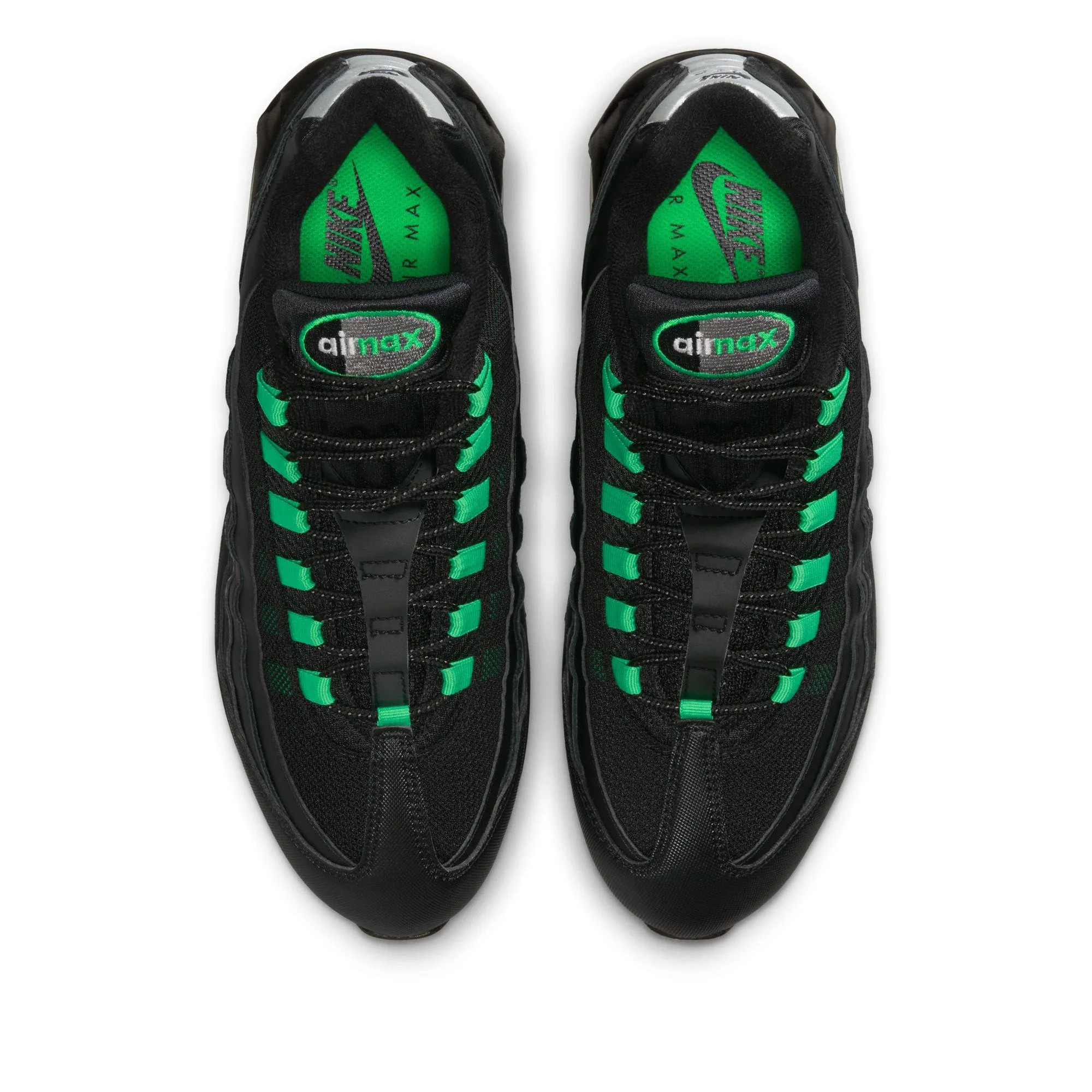 Nike Air Max 95 OG - Black/Green Shock Hexagonal Lug Pattern Sustainable Footwear Technology