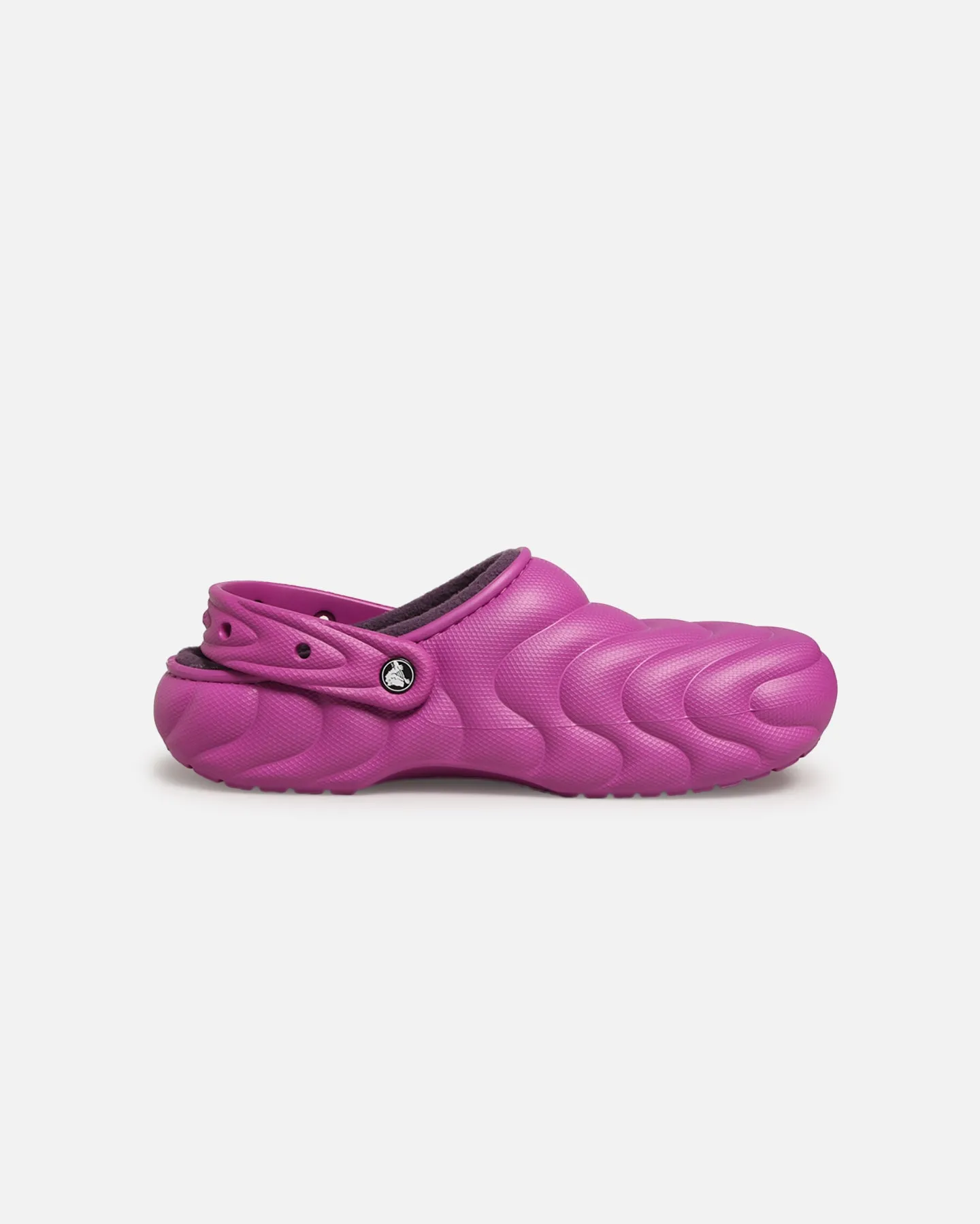 Gloss Finish Cushioned Crocs Classic Lined Over Puff Clog Purple