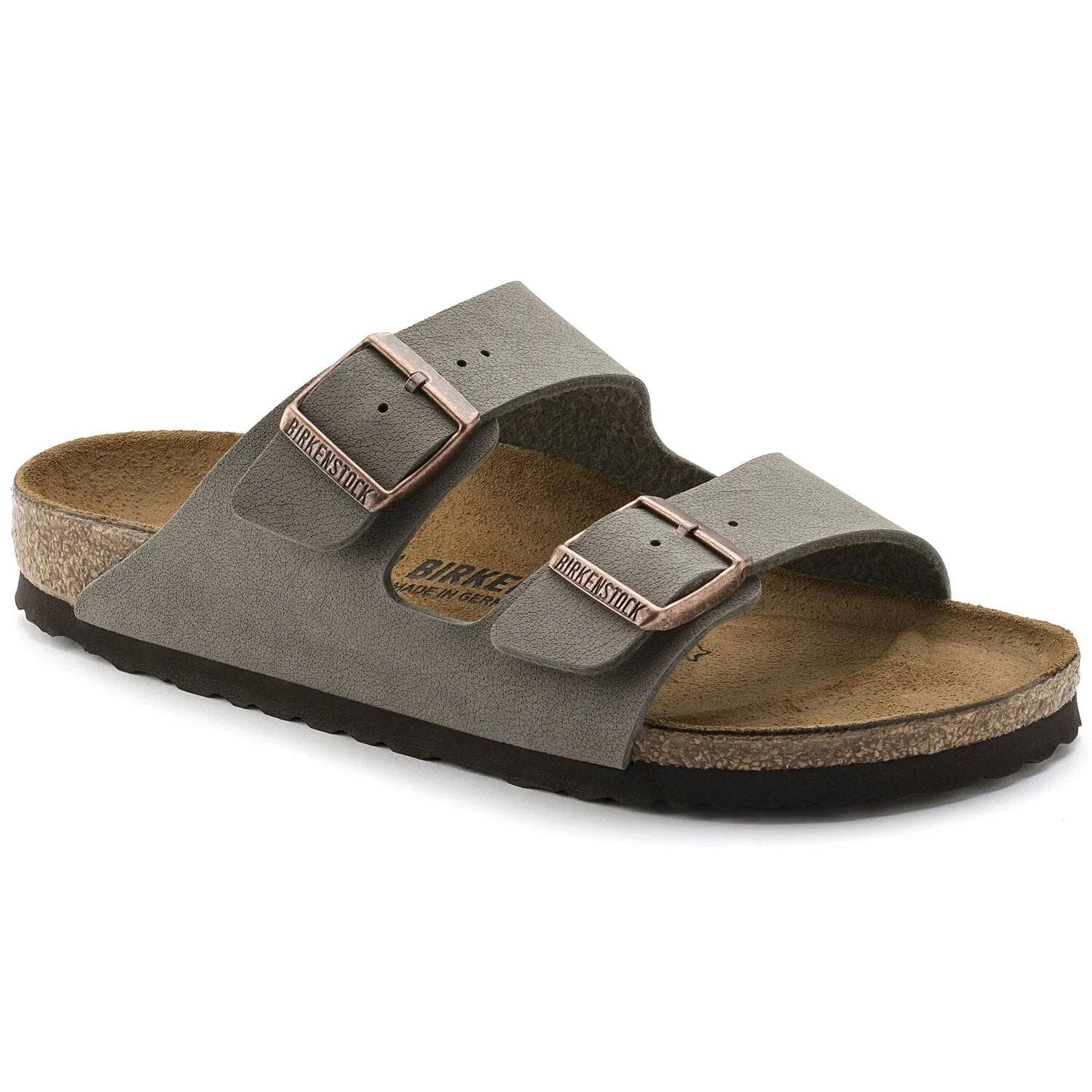 Shock   Absorbing Birkenstock Arizona (Stone, Navy and Brown colors)