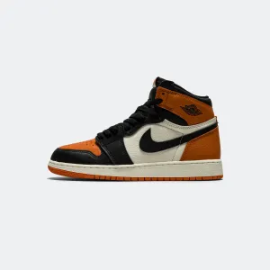 Work Style Air Jordan 1 Retro High OG GS - Black/Black-Sail-Starfish