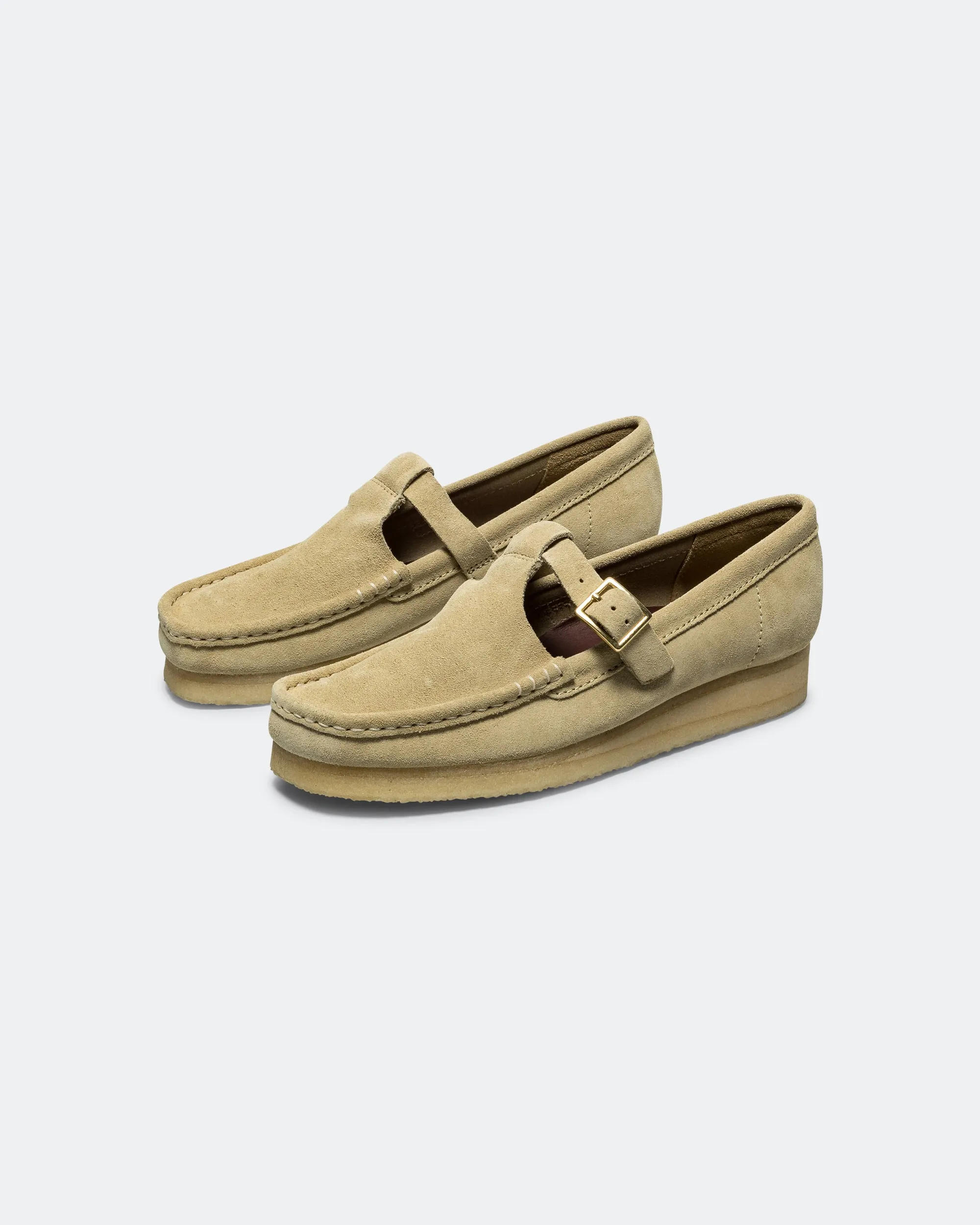 Womens Wallabee T Bar - Maple Suede No Slip
