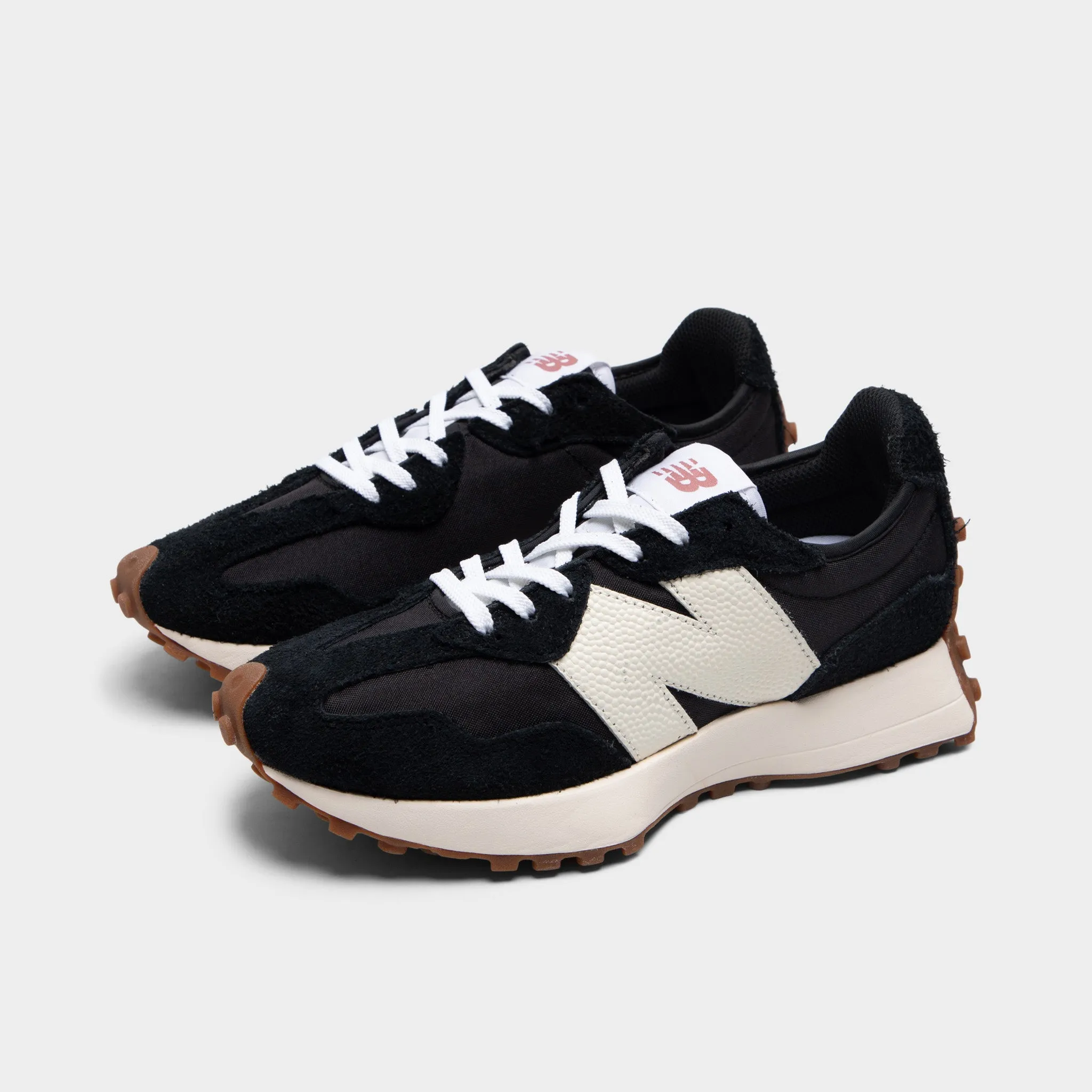 New Balance Women's 327 Black / White - Mineral Red Travel Walker