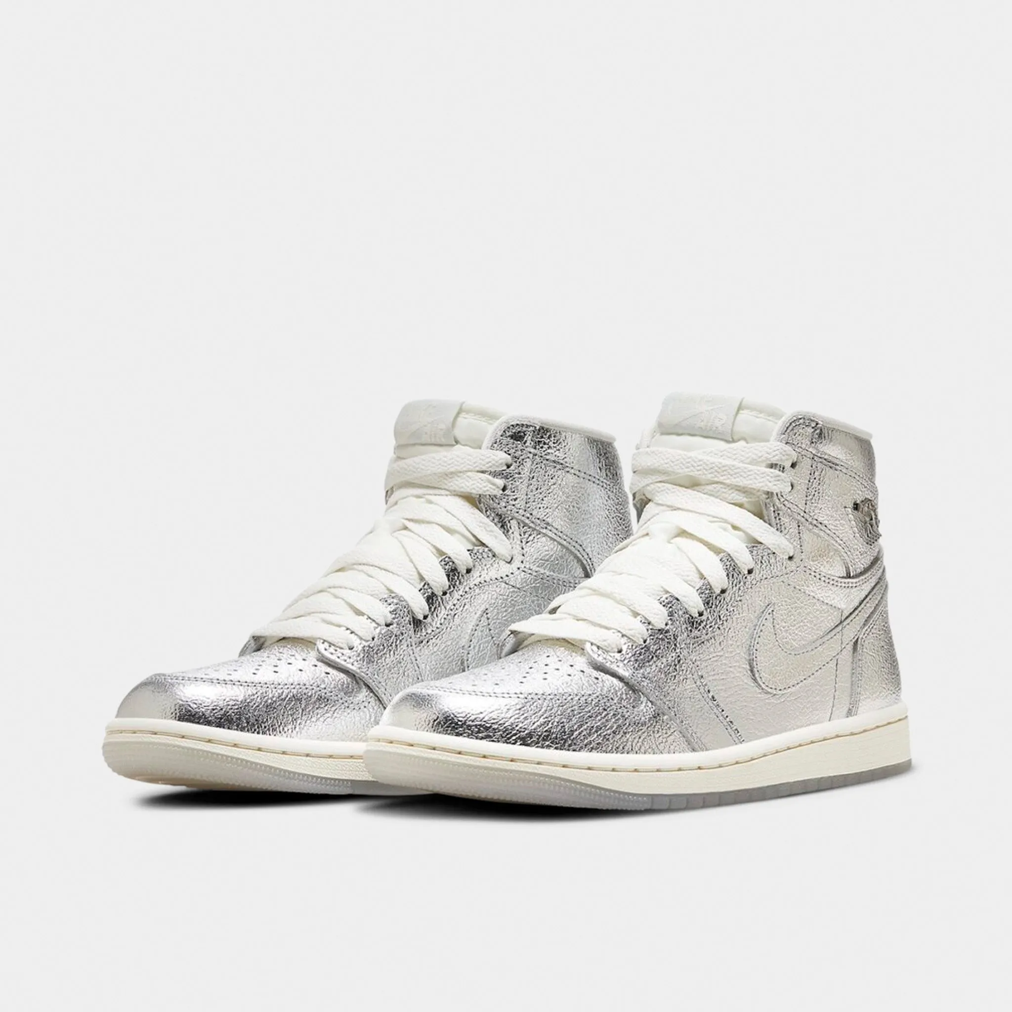 Firm Edge Classic Chic Jordan Women's 1 Retro Hi OG Metallic Silver