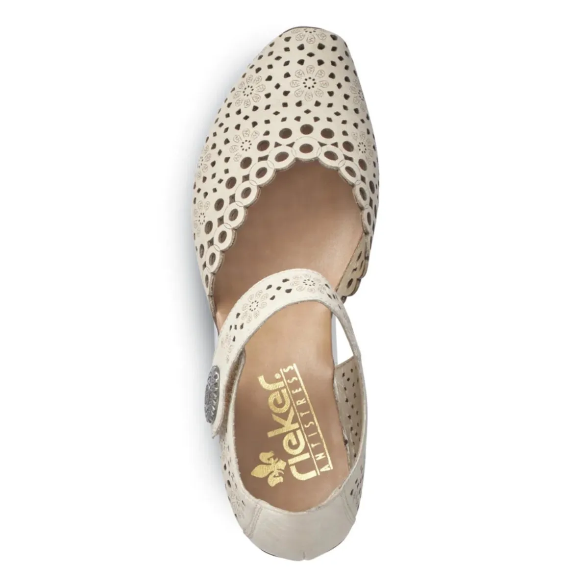 Casual Elegance Marriage Pair Rieker Women's 43753-60 Mirjam Cream Leather