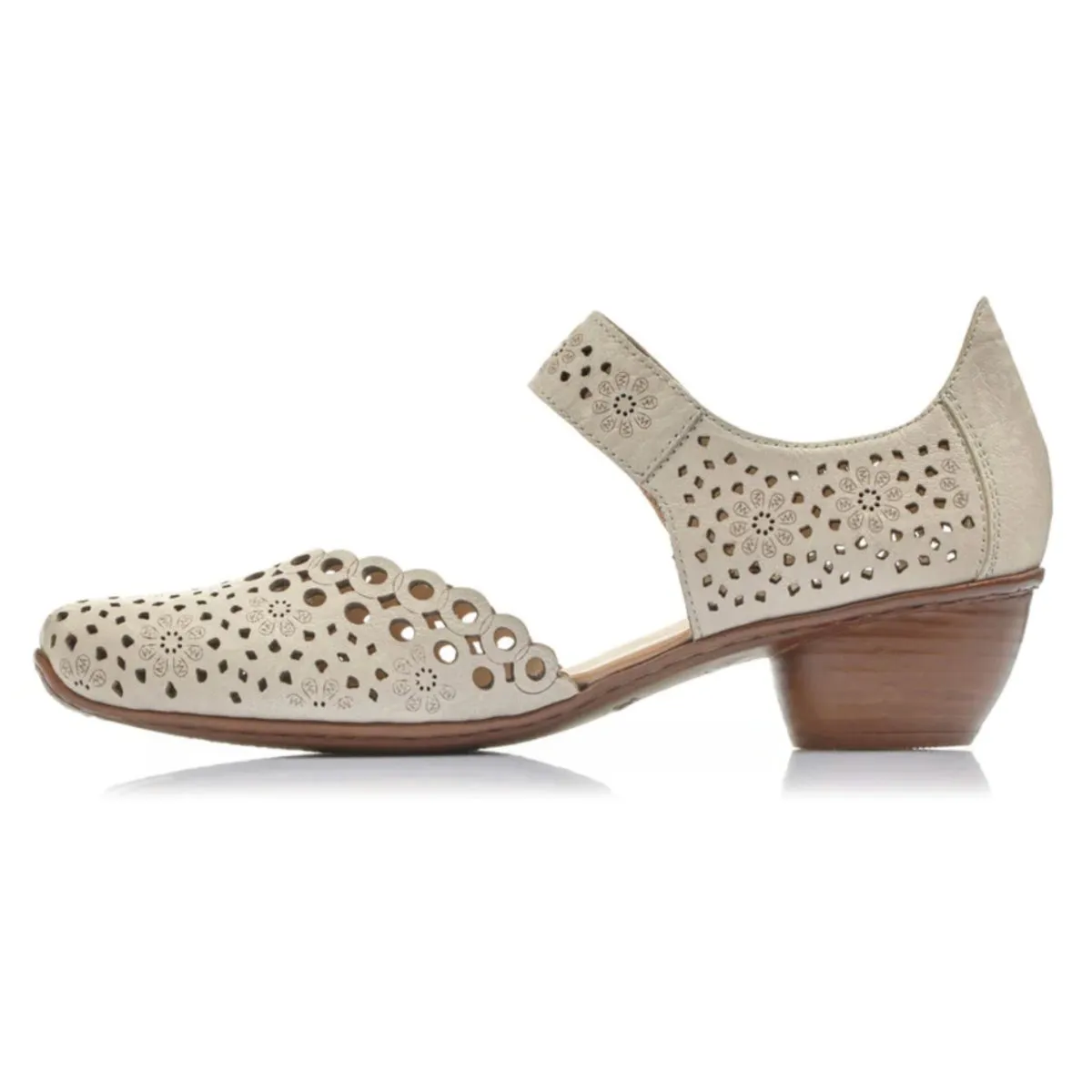 Quick Pace Rieker Women's 43753-60 Mirjam Cream Leather