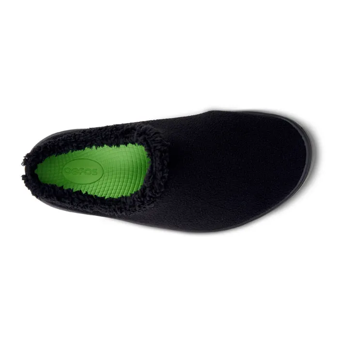 Men's Oofos Oocoozie Mule in Black Silent Luxe