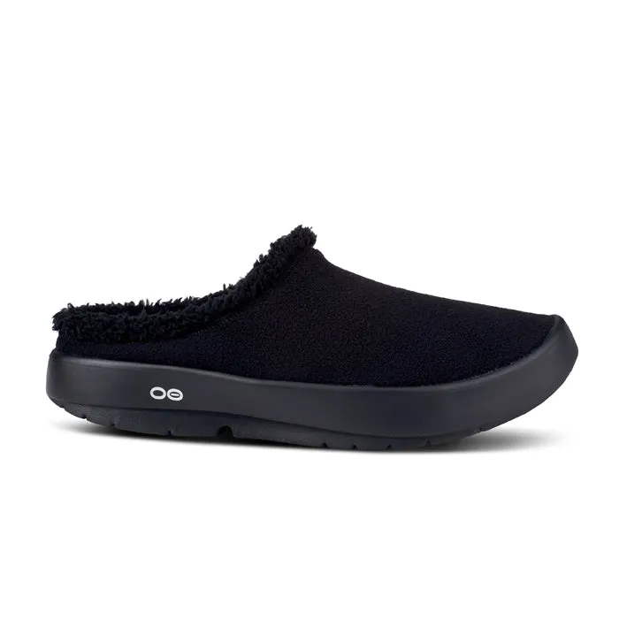 Heel Pad Classic Leather Men's Oofos Oocoozie Mule in Black