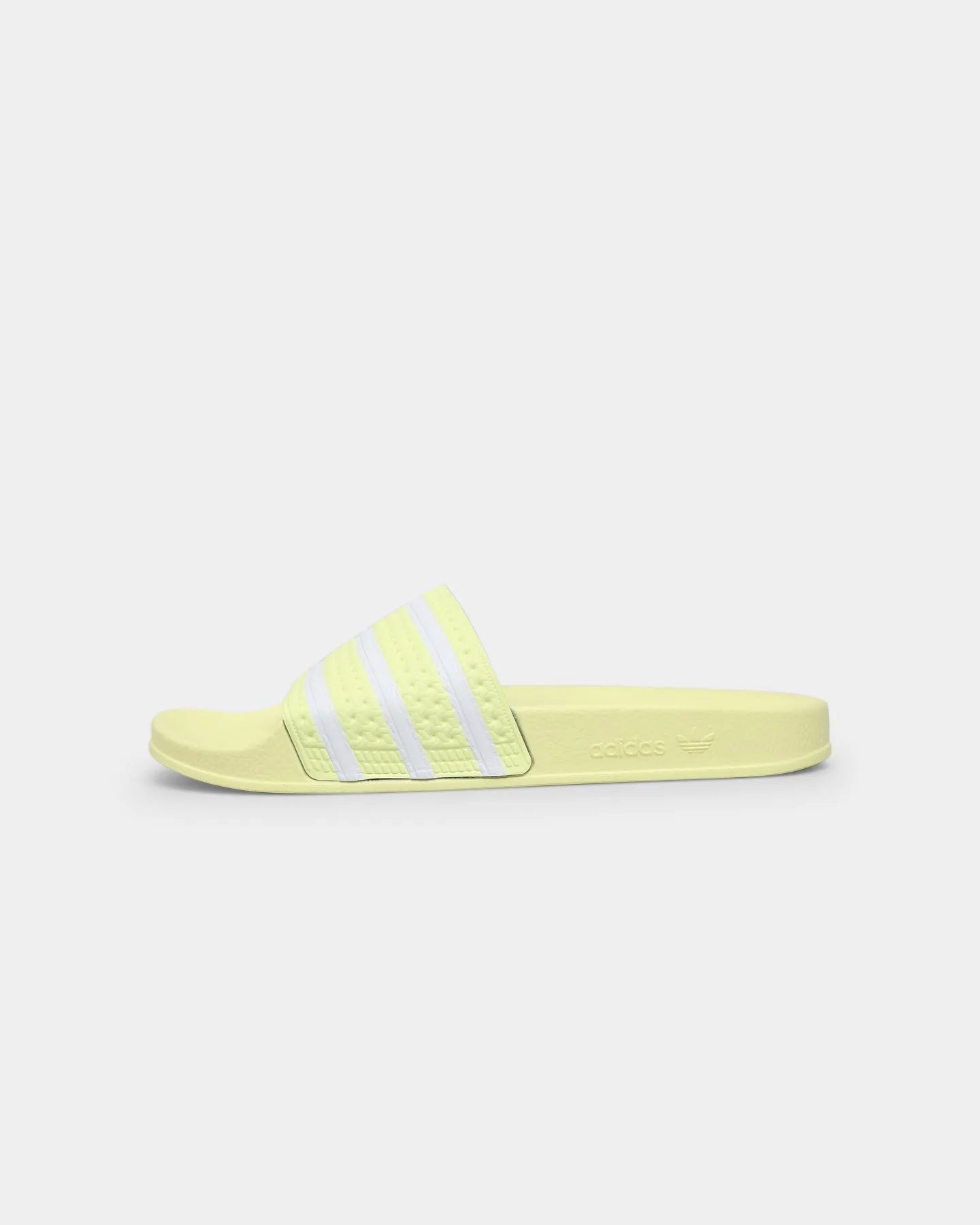 Adidas Adilette Slides Pulse Yellow/Cloud White heel cup Dual Tone