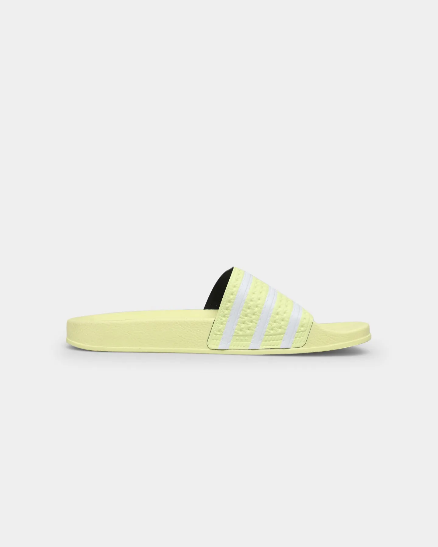 Adidas Adilette Slides Pulse Yellow/Cloud White Molded Insole Dad Style