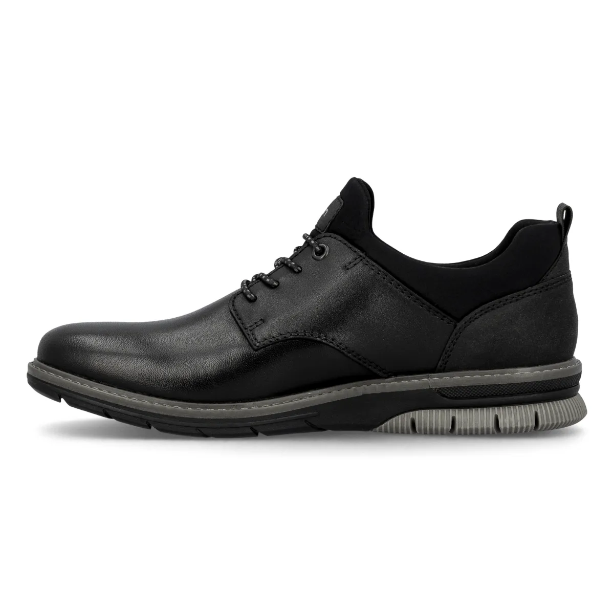 Round Toe Soft Sock Rieker Men's 14454-01 Black/Black Leather
