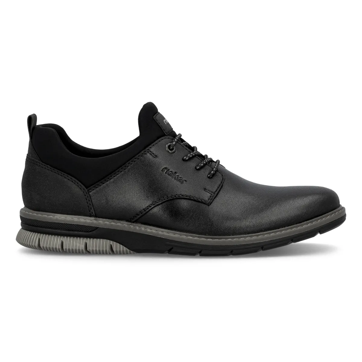 Rieker Men's 14454-01 Black/Black Leather All Day Timeless Footwear