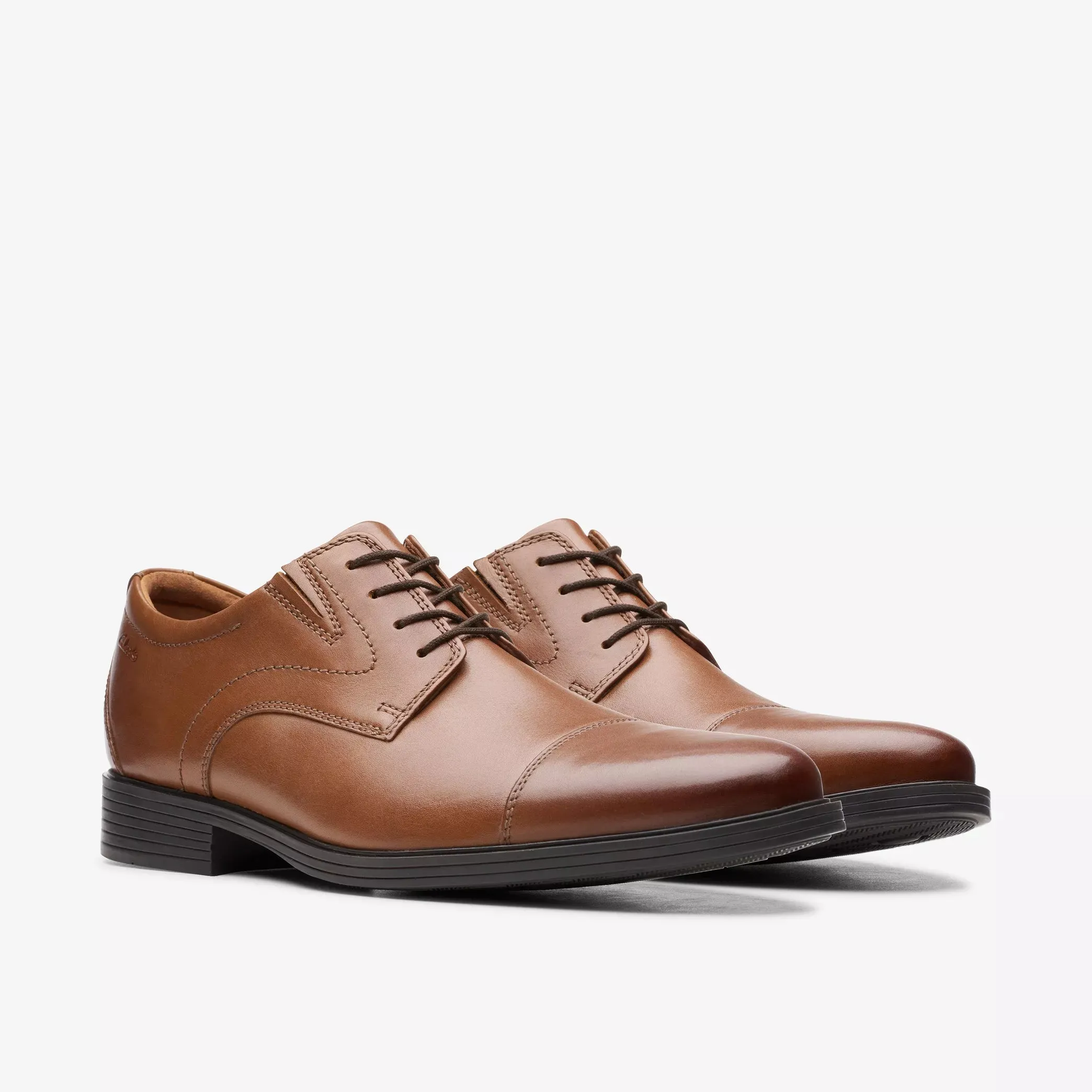 Elegant shock absorption Clark Whiddon Cap Dark Tan Leather 26152913