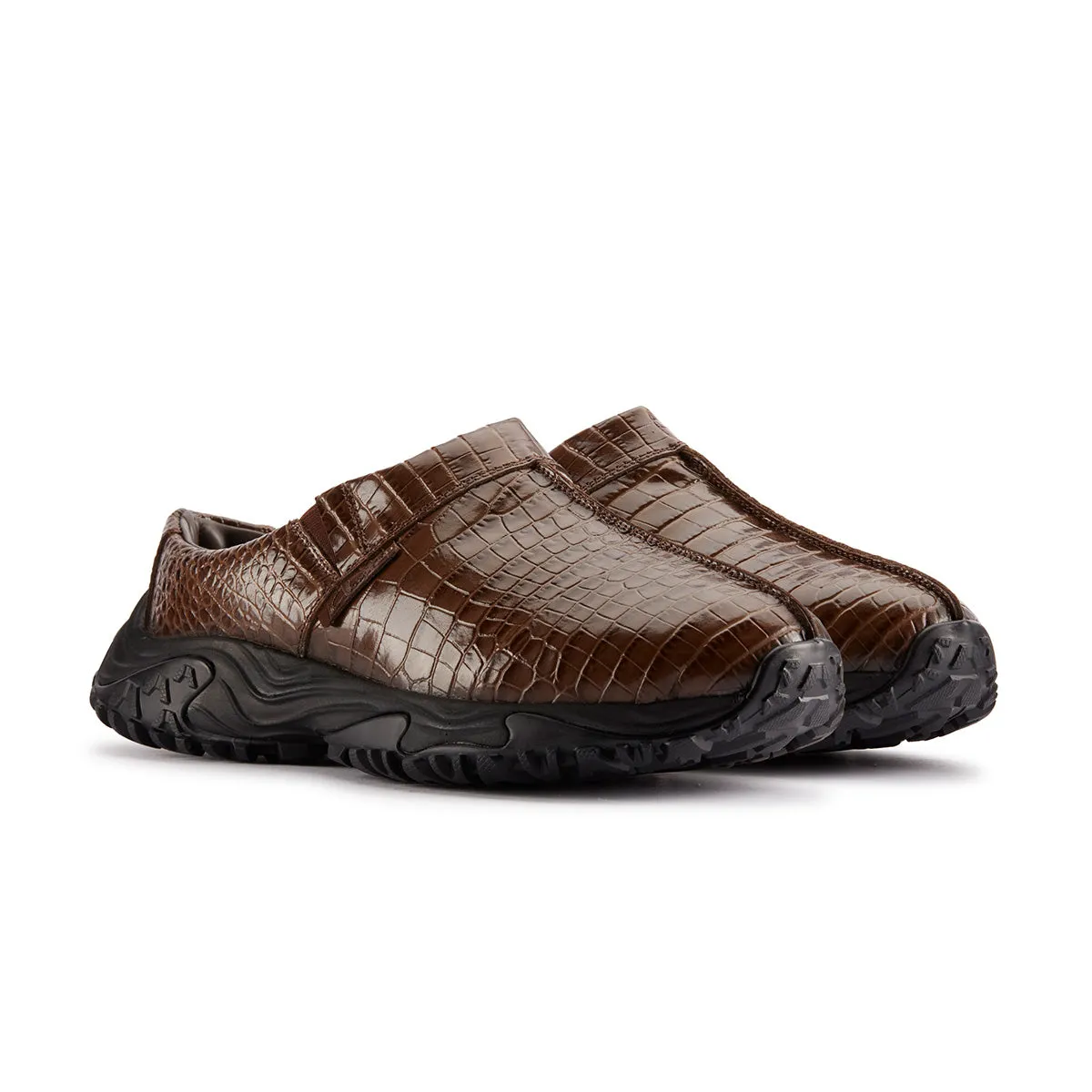   Martine rose CUR Clog 1 'Brown Croc Leather' photo shoot Comfortable Insole