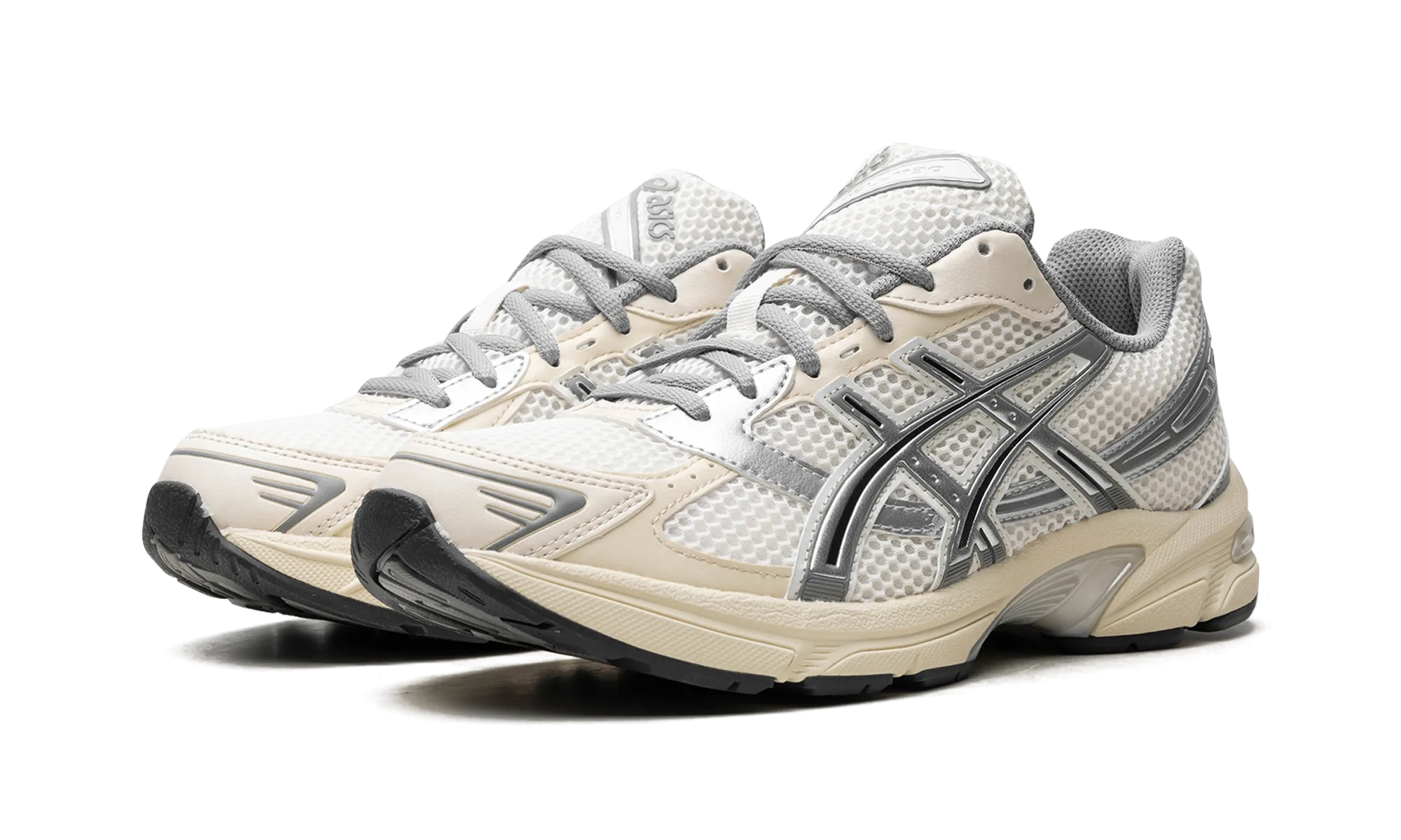 Gel 1130 WMNS "Cream Clay Grey" polyester shoes adjustable lacing system