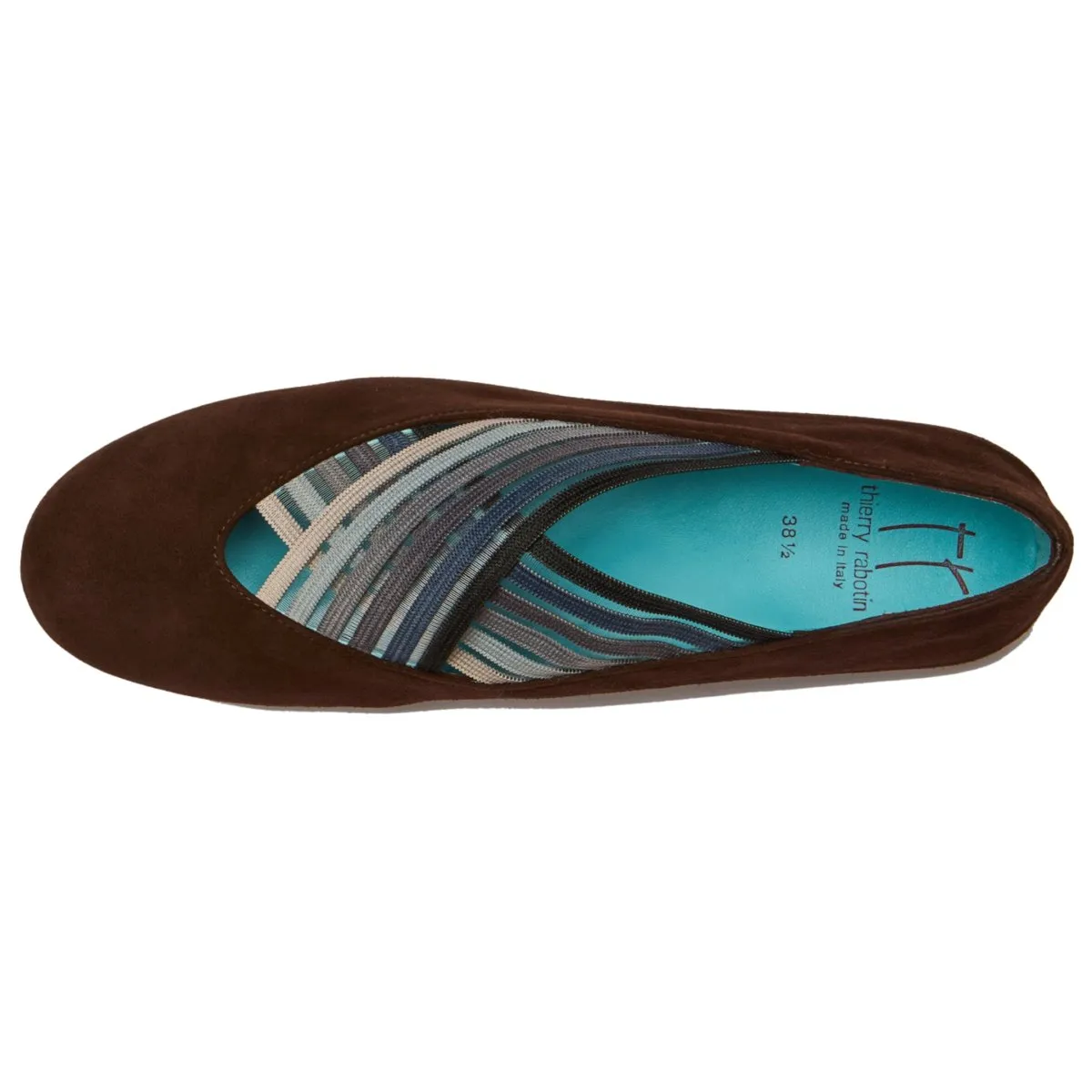 Thierry Rabotin Women's Gragas Brown Suede/Multi Bands Clean Line
