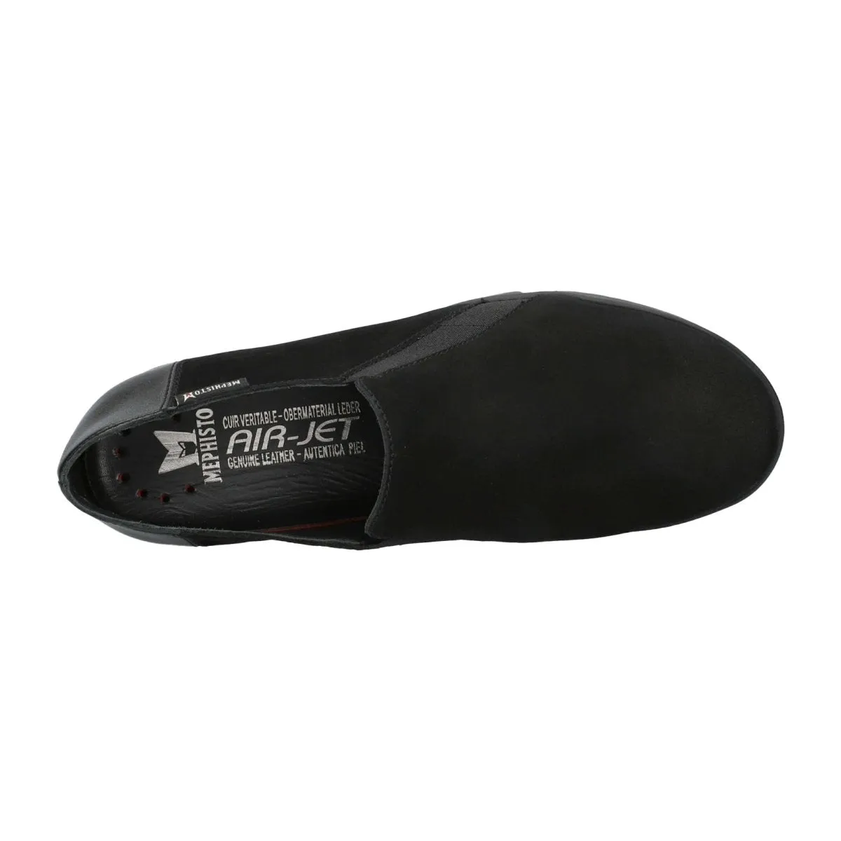 Mephisto Women's Romea Black Nubuck Water Block High Shine