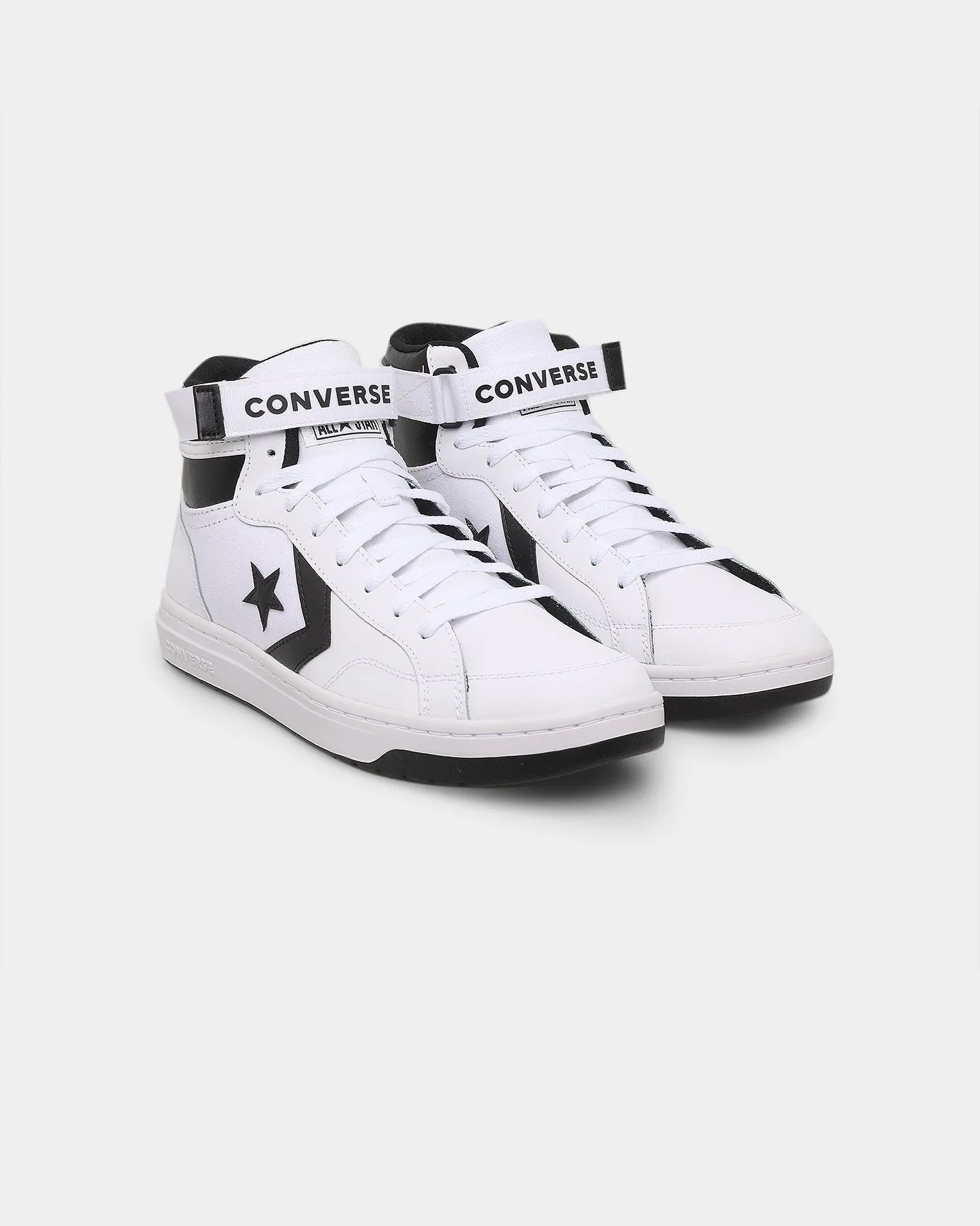 Fashion Glow Adjustable Fit Converse Pro Blaze 2 Mid White/Black/White
