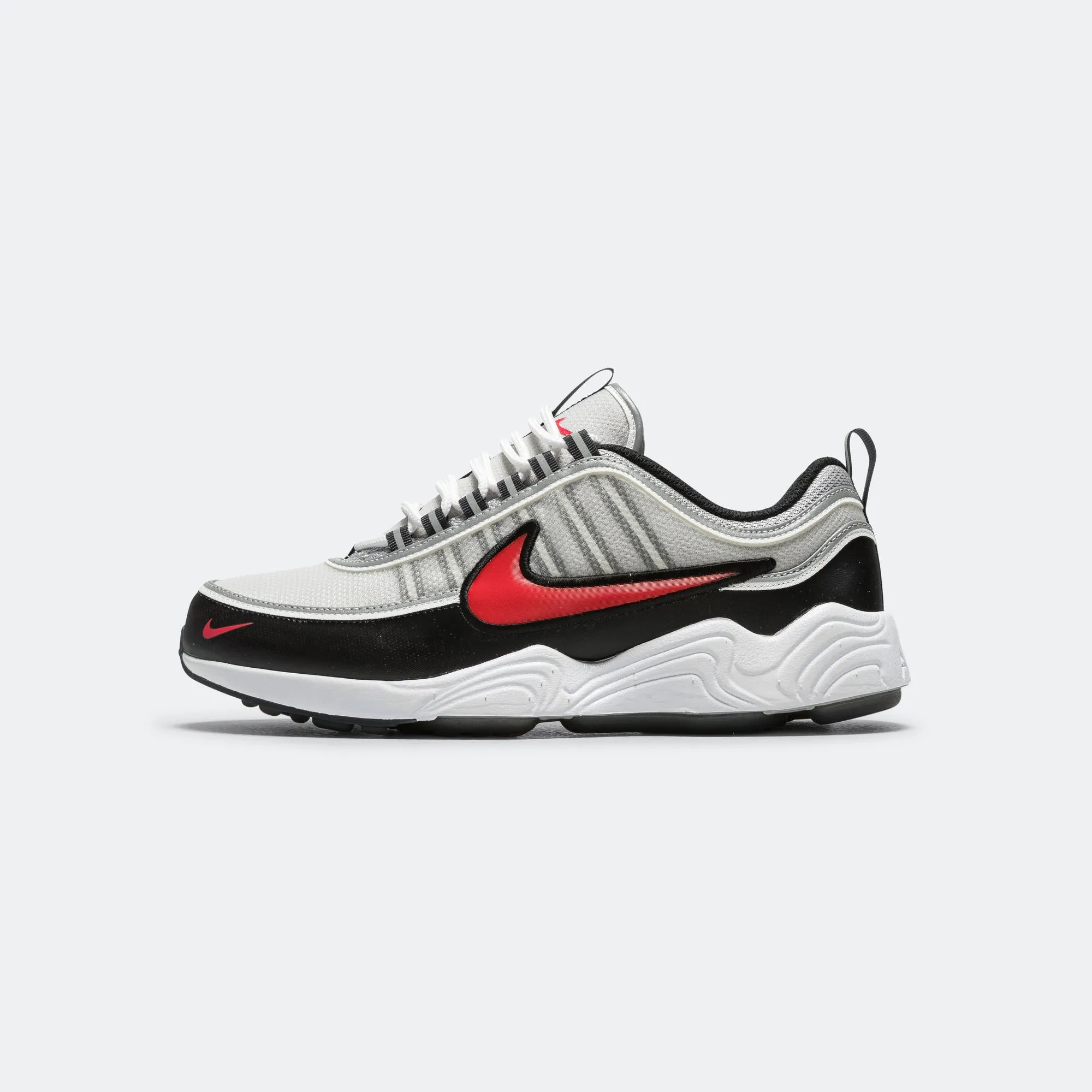 Air Zoom Spiridon - Metallic Silver/Sport Red-Black-White smooth zipper