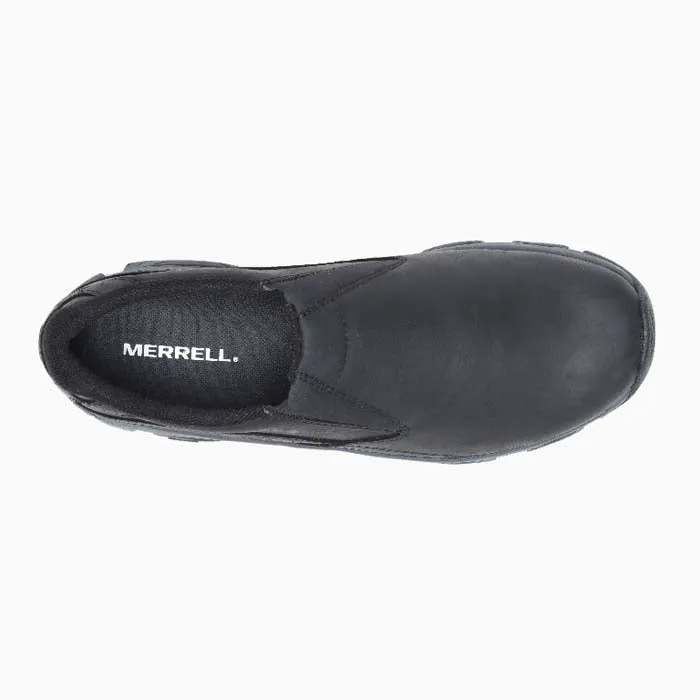 Mens Merrell Moab Adventure 3 Moc Wide in Black Leather Soft Patent Grain