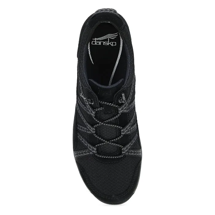 Womens Dansko Harlyn in Black/Black Square Toe Design