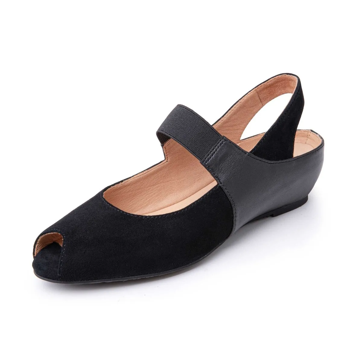 Yes Women's Paula Black Suede Luxury Mood Sturdy Made