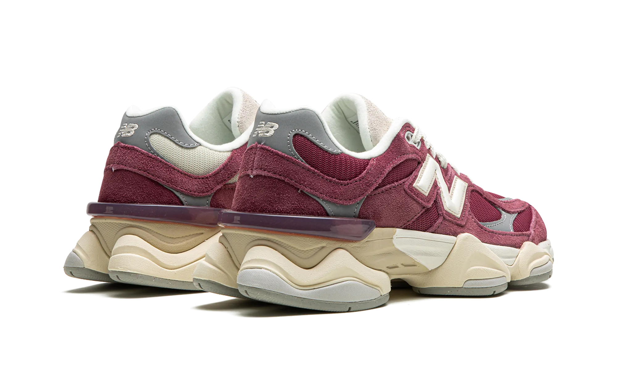 9060 "Washed Burgundy" removable insole running shoes