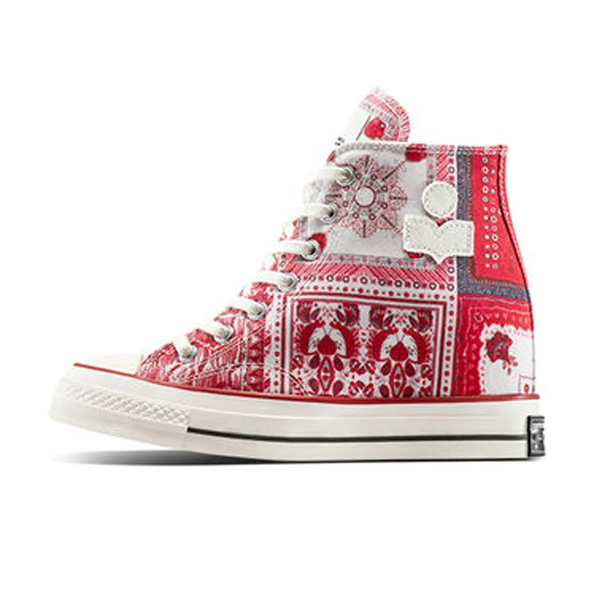   Isabel Marant Chuck 70 Wedge 'Vanilla Ice Red' texture - type Timeless Chic