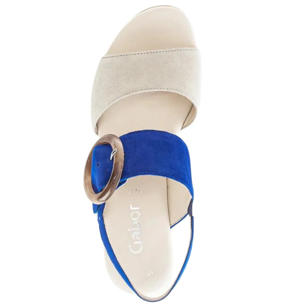 Japan Sharp Gabor Women's 44.645-12 Sandal Royal/Bone Suede