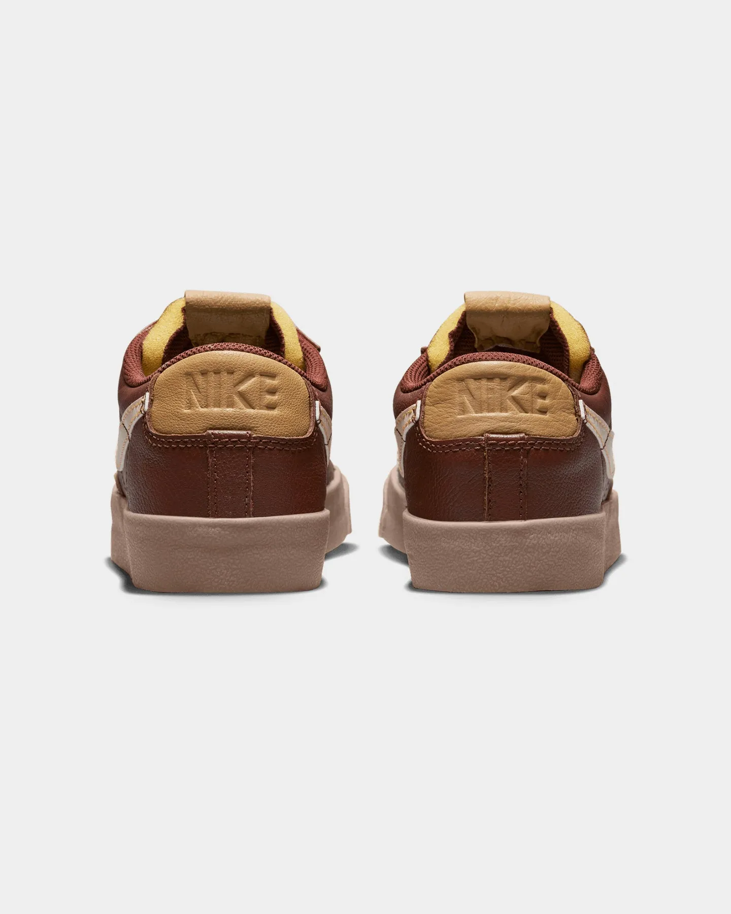 Storm Guard Icon Walk Nike Blazer Low '77 EMB "Inspected By Swoosh" Oxen Brown/Pearl White-Elemental Gold