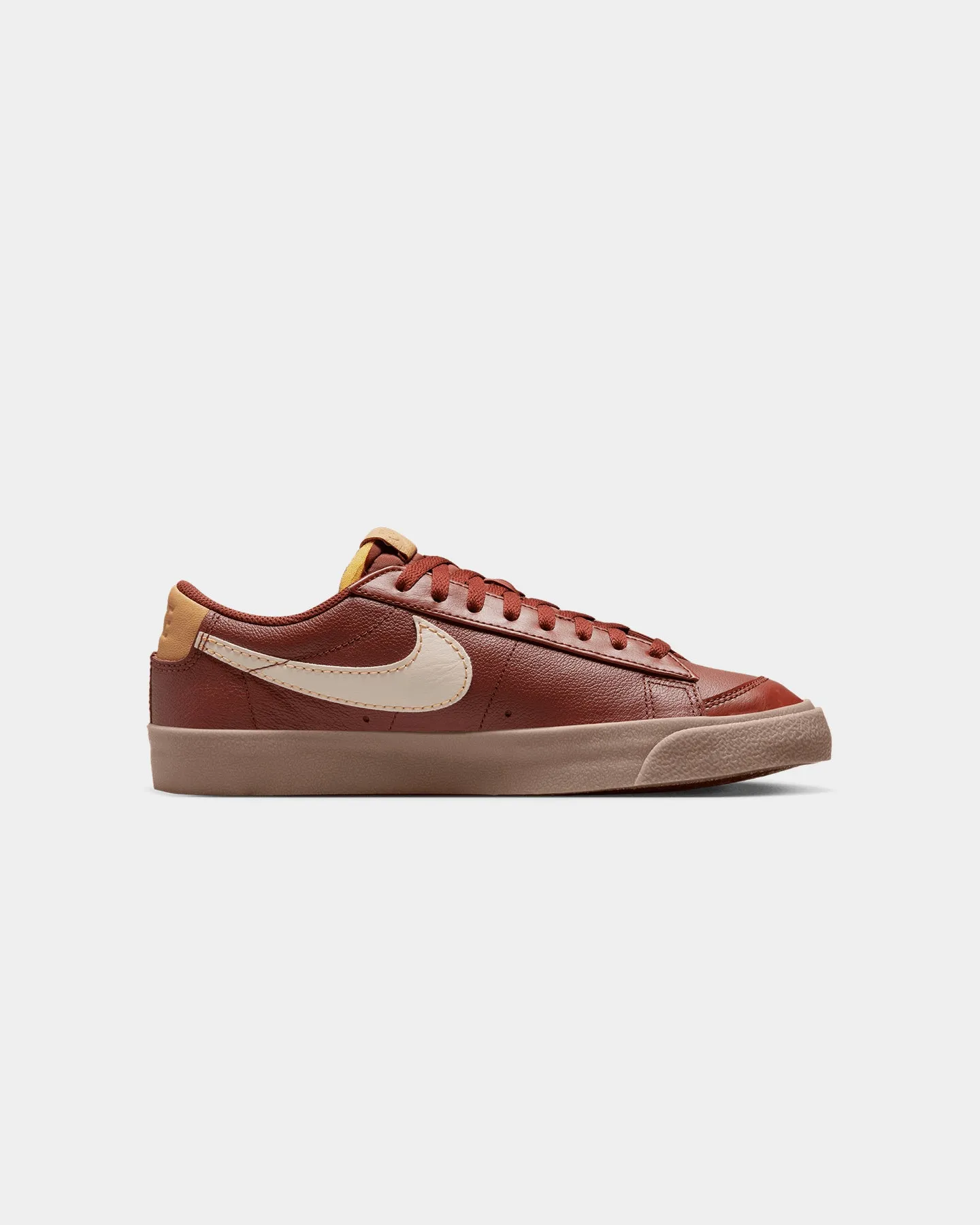 Nike Blazer Low '77 EMB "Inspected By Swoosh" Oxen Brown/Pearl White-Elemental Gold Grace Walk Craftsmanship