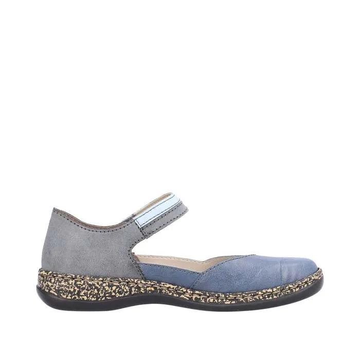 Refresh Walk Elastic Band Womens Rieker Daisy in Azur/Atlantic/Aqua