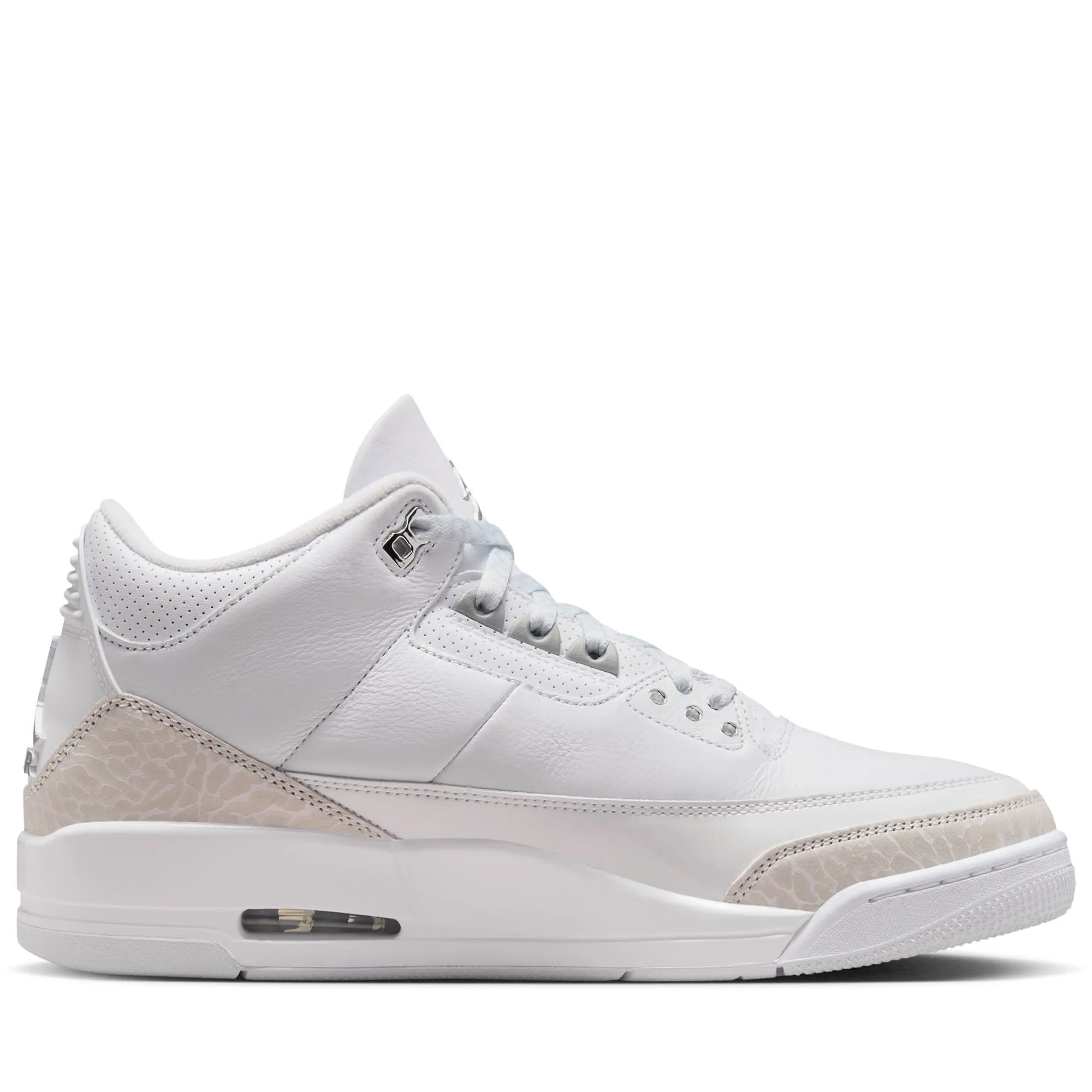 Narrow Fit Knit Upper Air Jordan 3 Retro 'Pure Money' - White/Metallic Silver