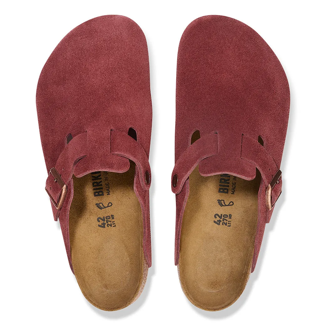 Stitch Free Step Easy Womens Birkenstock Boston Narrow in Zinfandel