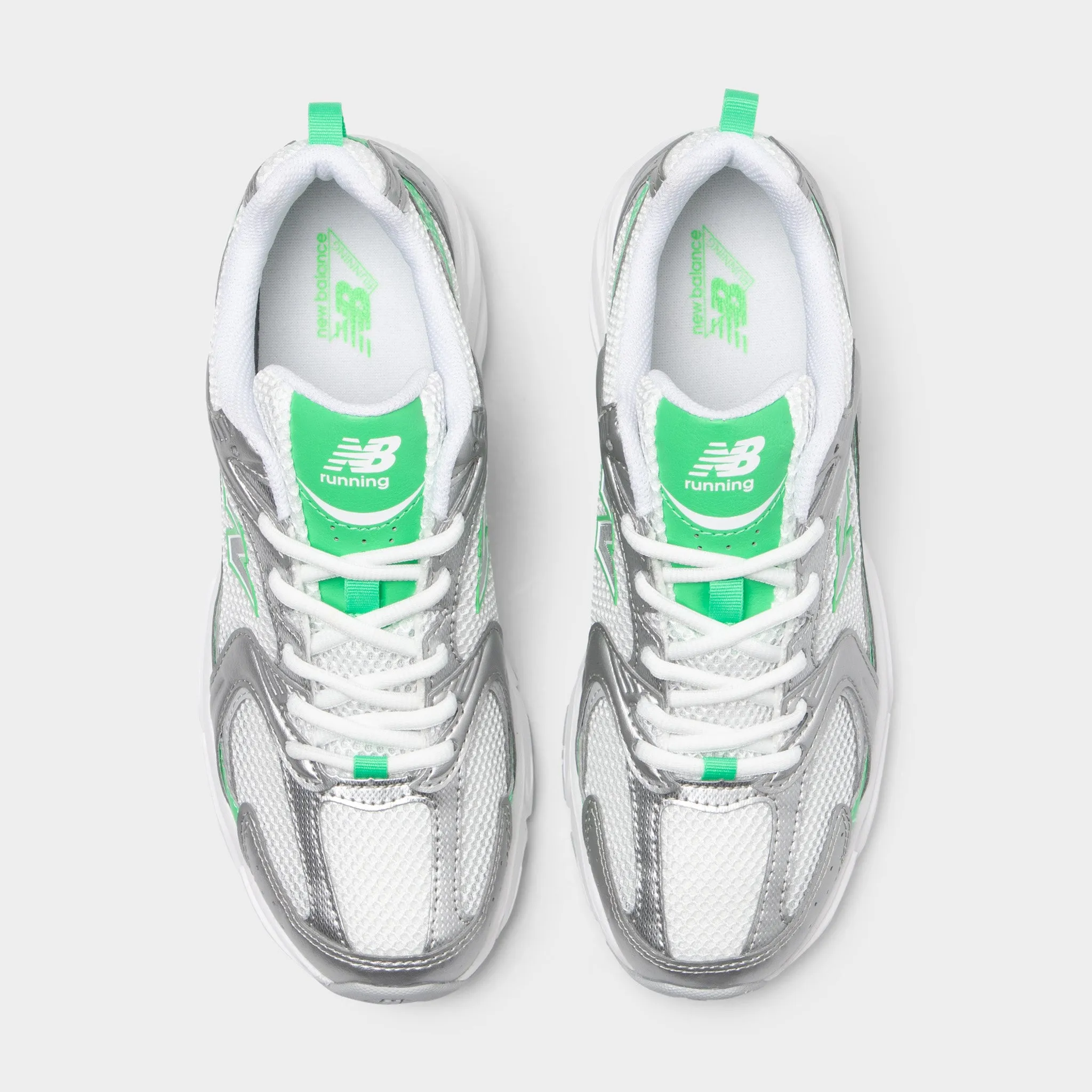 New Balance 530 Silver Metallic / Green Apple Ice Hike