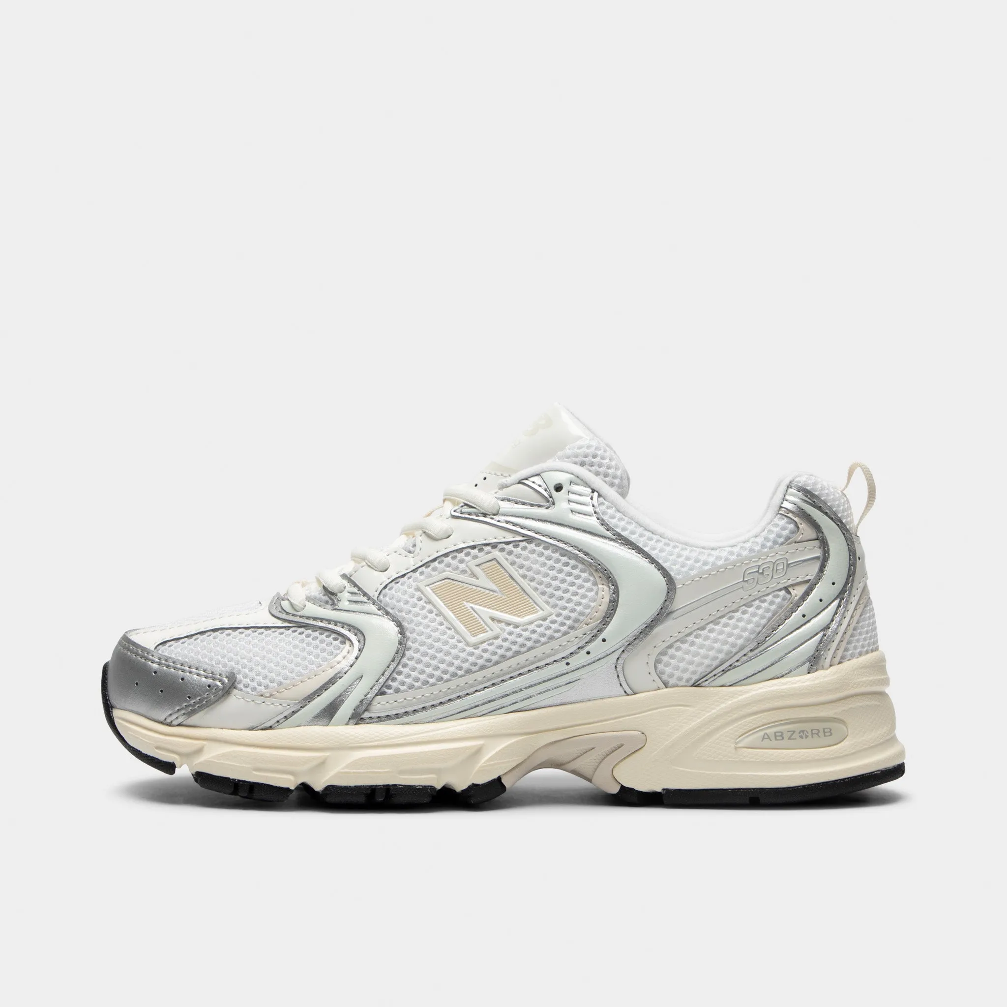 New Balance 530 Silver Metallic / Linen Day Long Comfort Heel