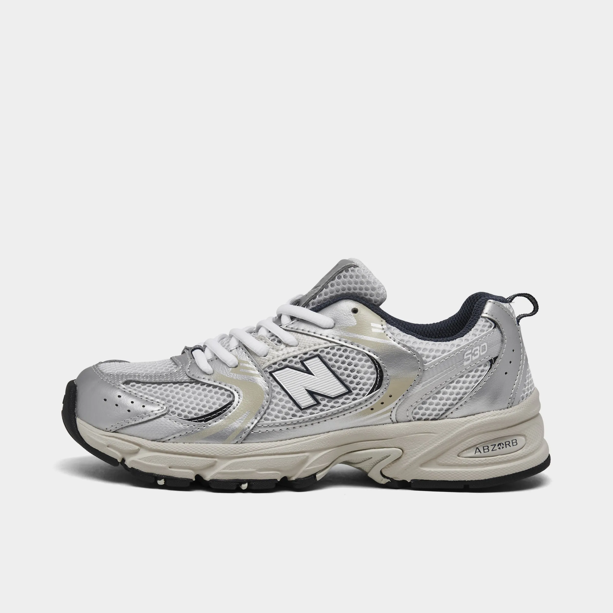 New Balance Juniors' 530 Summer Fog / Nimbus Cloud - NB Navy Quick lace Family Pace