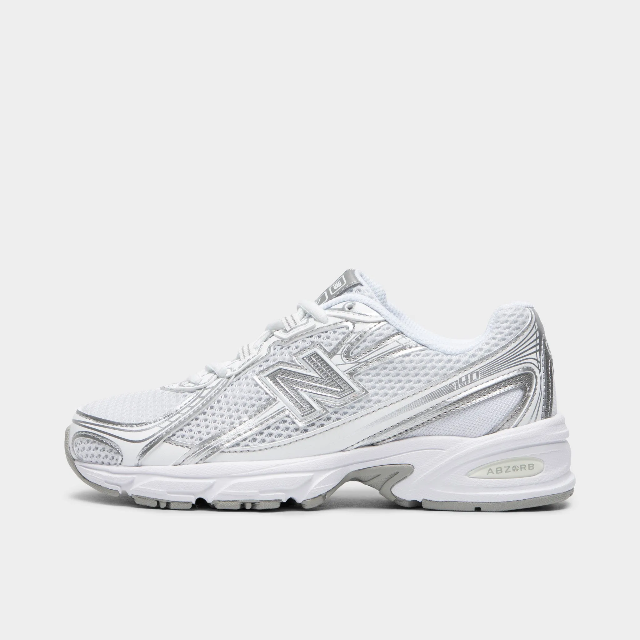New Balance Juniors' 740 White / Silver Metallic Oasis Path Stroll Shoes