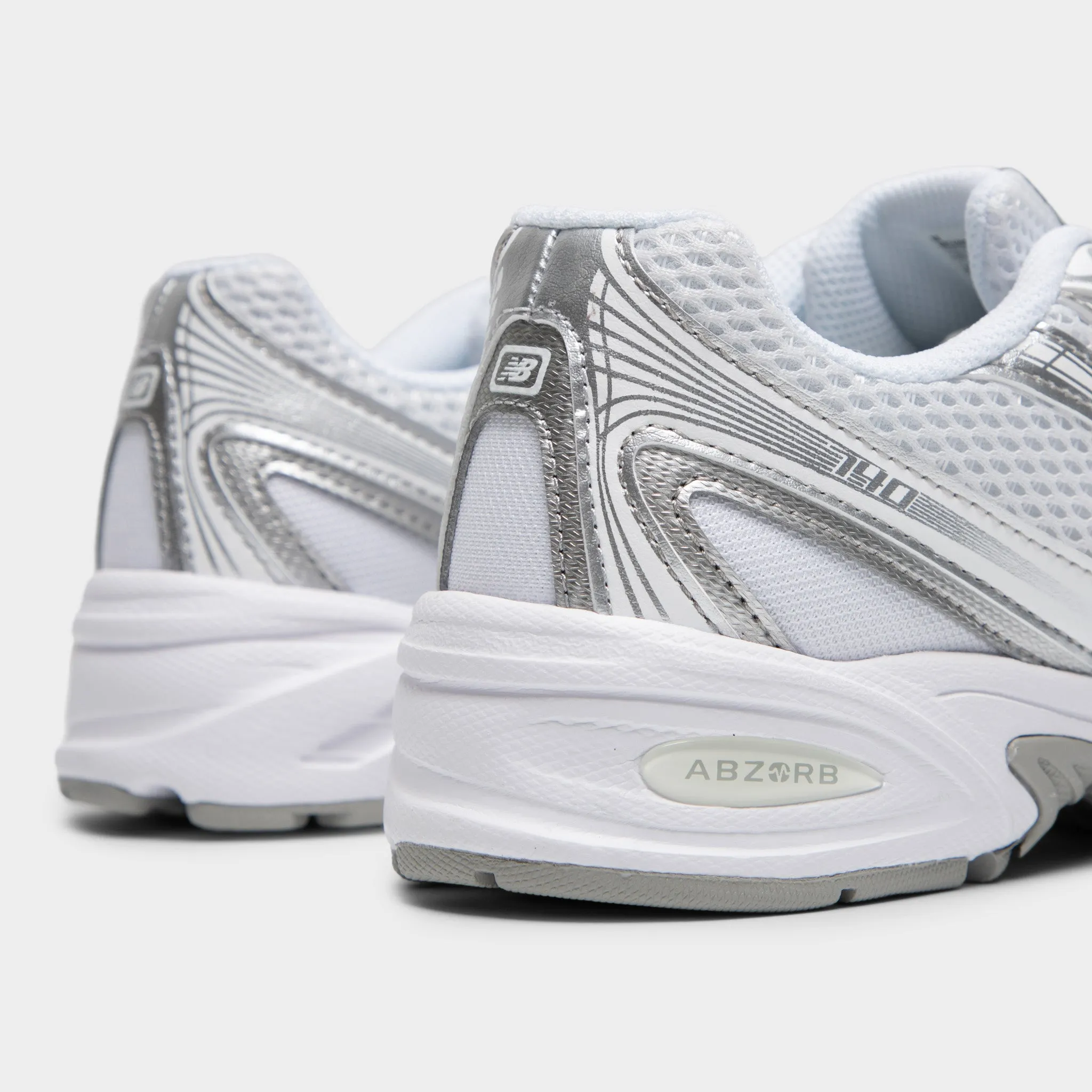 New Balance Juniors' 740 White / Silver Metallic Stable Motion
