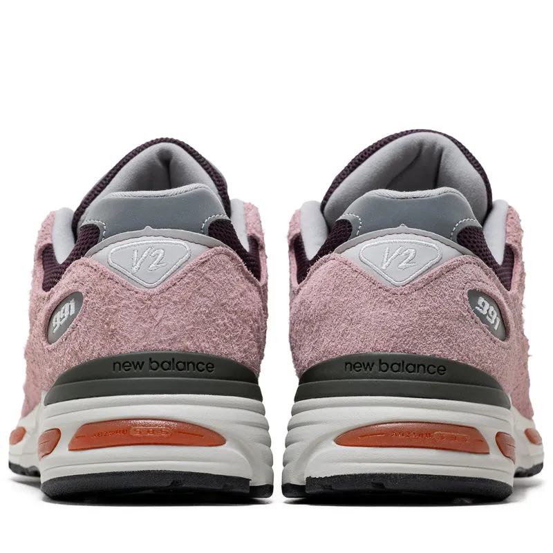 New Balance Made In UK 991v2 'Grape Sorbet' - Deauville Mauve/Fig Foam Insole workout wear