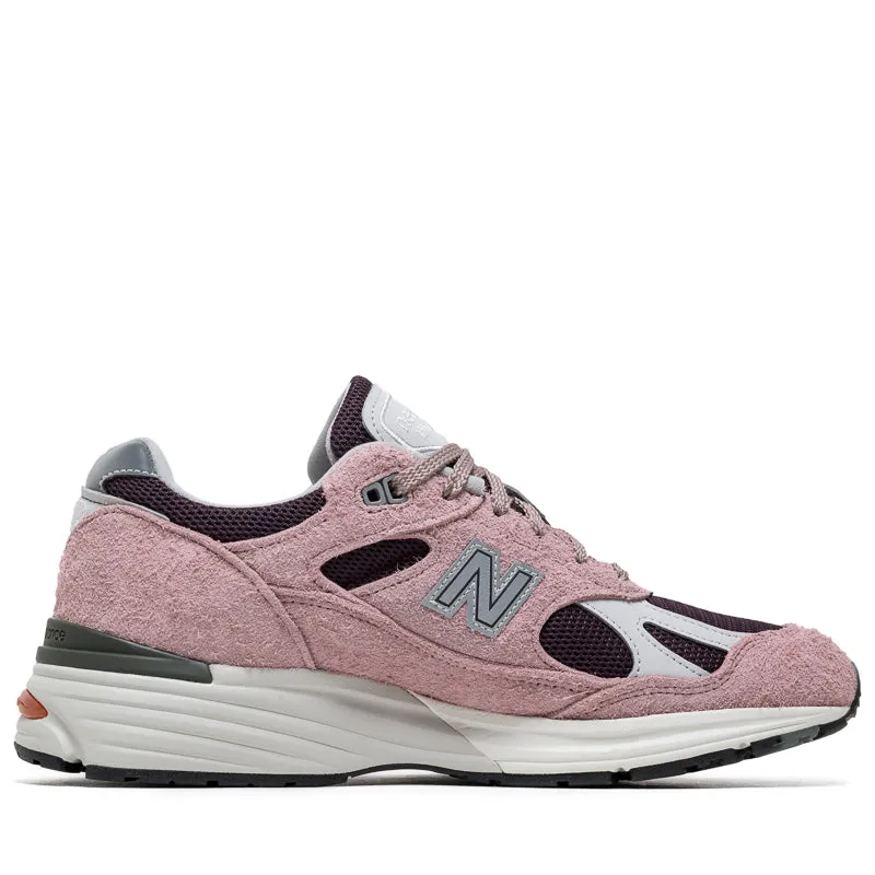 New Balance Made In UK 991v2 'Grape Sorbet' - Deauville Mauve/Fig Warm Lining Cross Motion