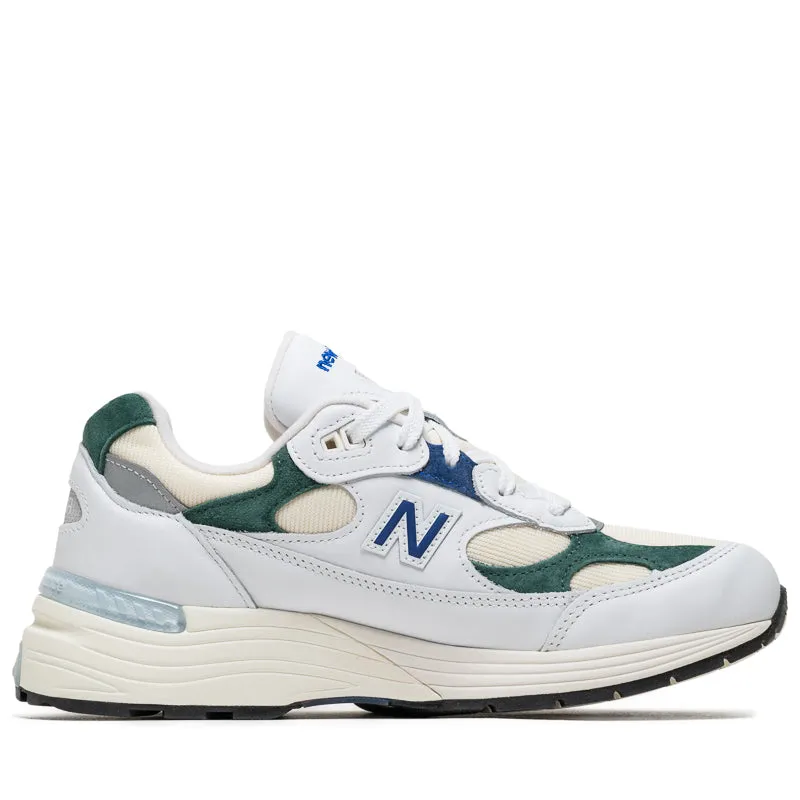 New Balance Made In USA 992 - White/Marsh Green Low Cushion