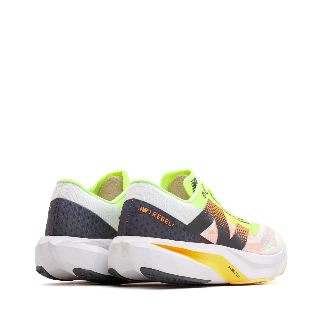 running for a way to stay creative New Balance Men FuelCell Rebel v4 White Lime MFCXLL4
