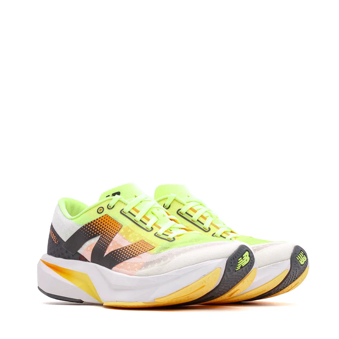 hand - washable shoes anti - blister running shoes New Balance Men FuelCell Rebel v4 White Lime MFCXLL4
