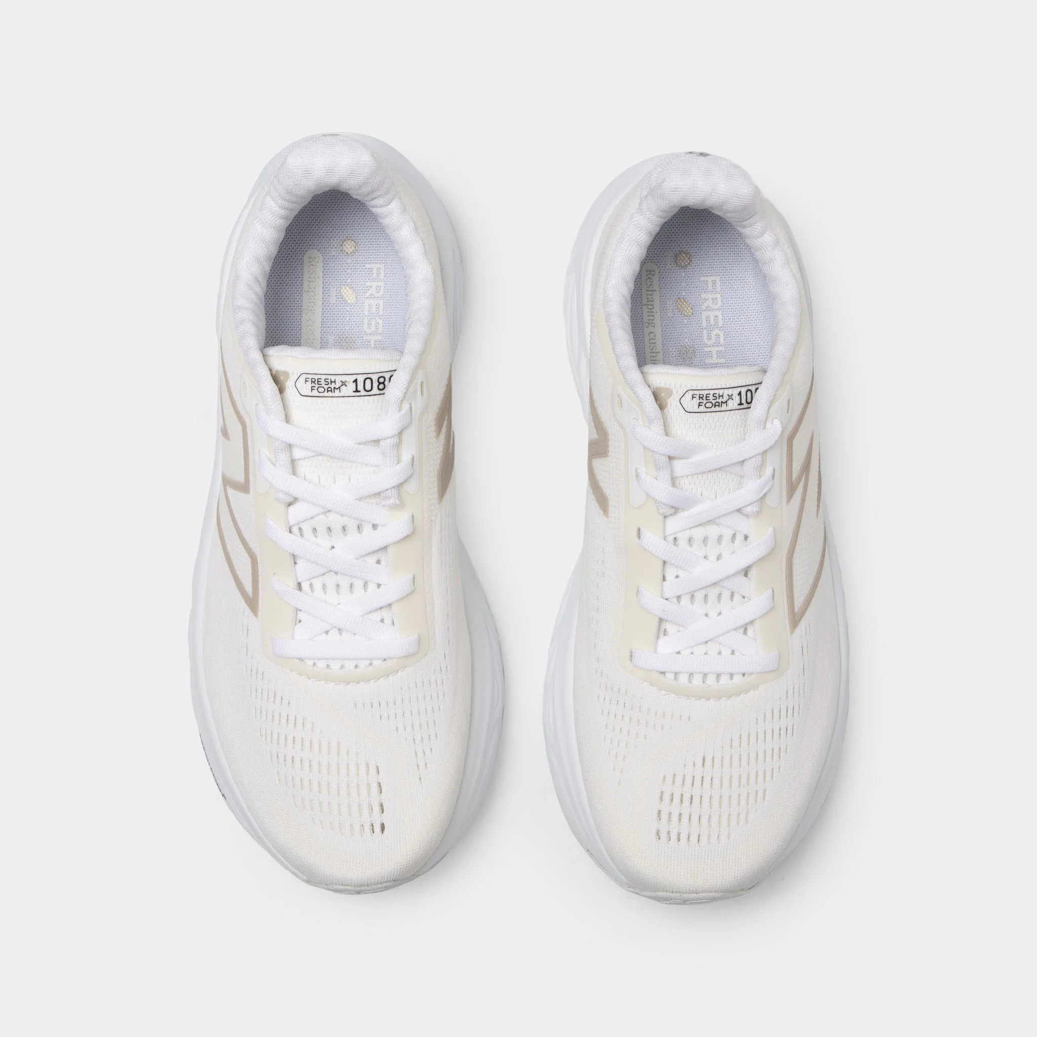 New Balance Women's Fresh Foam x 1080v14 White / Metallic Gold Breathability