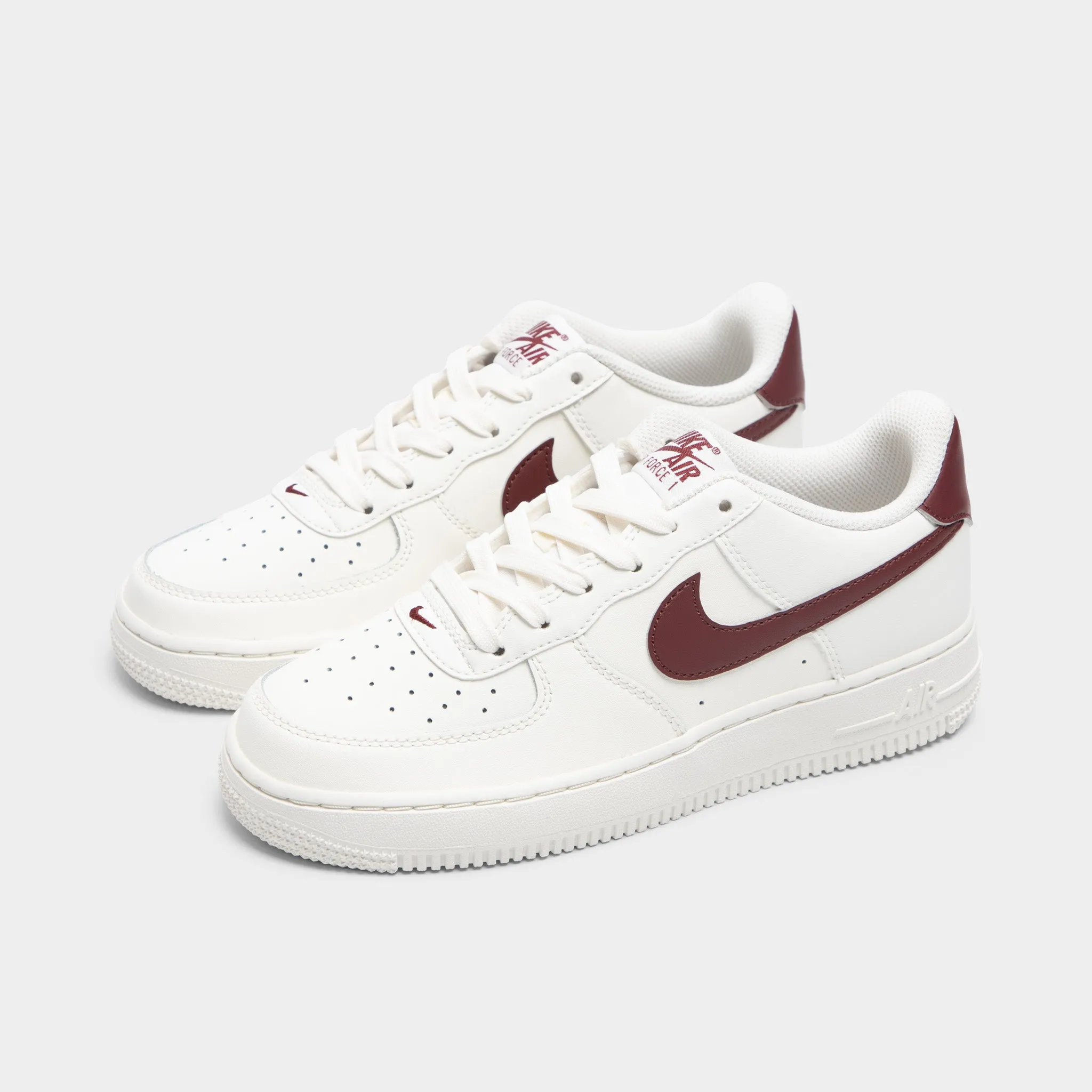 Smooth   surface Nike Air Force 1 GS Sail / Dark Team Red